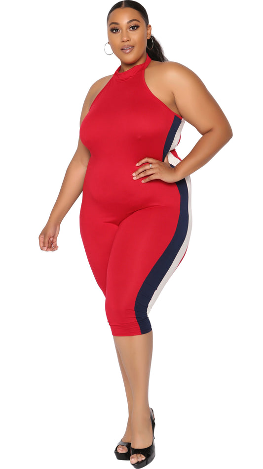 American Girl Romper (Red)-Rompers-Boughie-Boughie