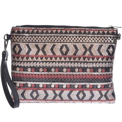 Aztec Sequins Clutch (3 Colors)-Accessories-Boughie-Rust-Boughie