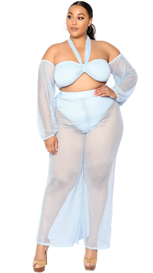 Beach Front 2Pcs Pant Set (Baby Blue)-Pant Sets-Boughie-Boughie