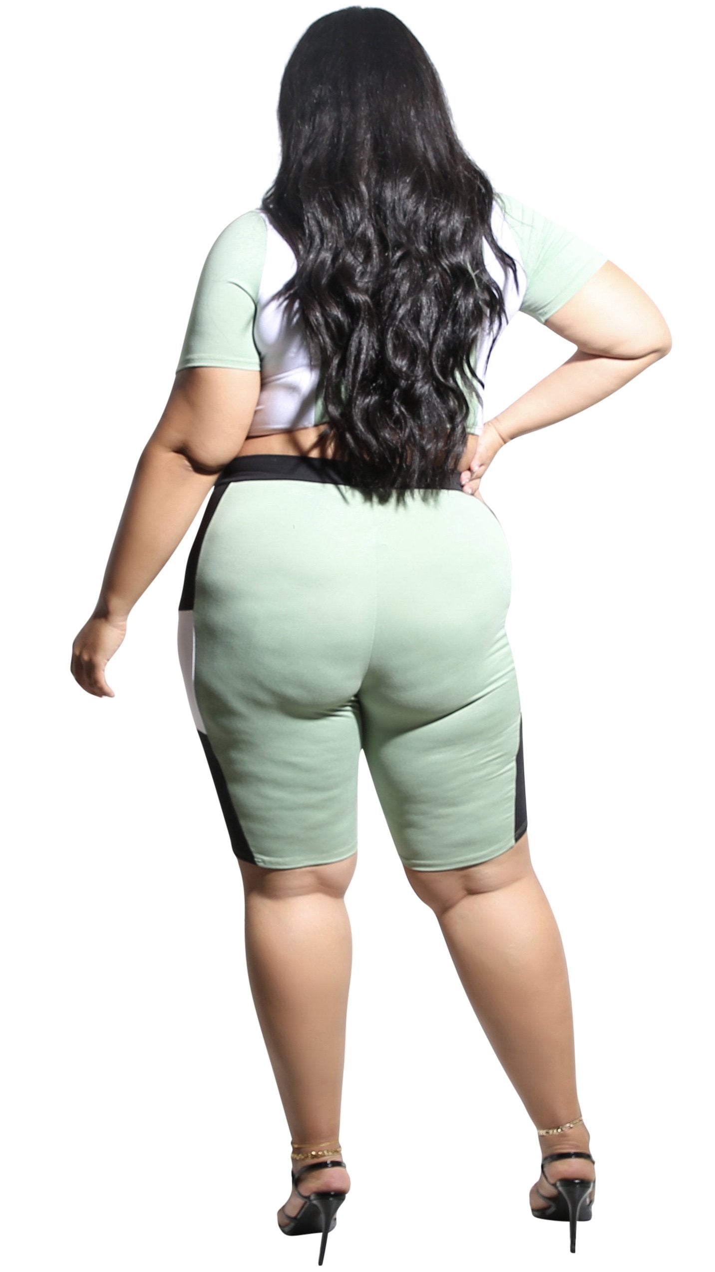 Can’t You See 2Pcs Short Set (Mint/Black/White)-Short sets-Boughie-Boughie