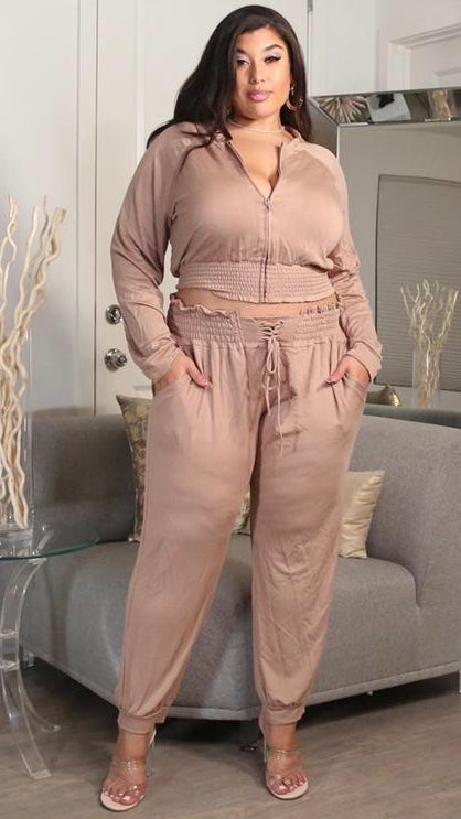 Chill Out 2Pcs Pant Set (Nude)-Pant Sets-Boughie-Boughie