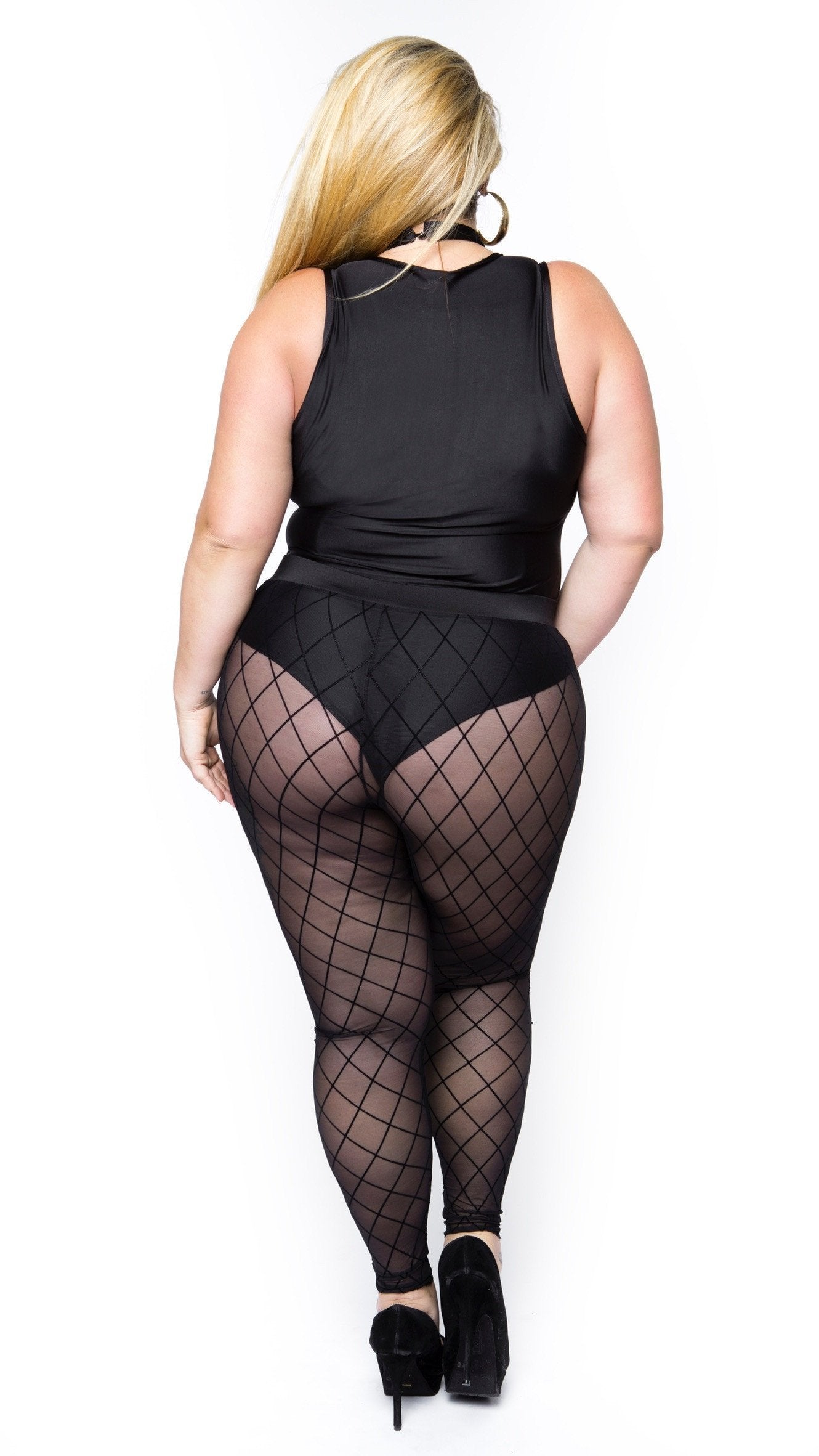 Explicit Printed Sheer Leggings (Black)-Bottoms-Boughie-Boughie