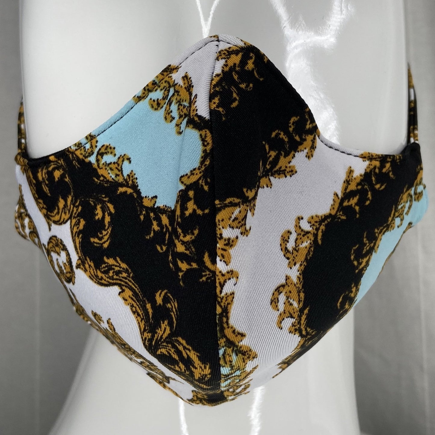 Fashion Mask (Baby Blue/White) In Stock-Boughie Curves-Boughie