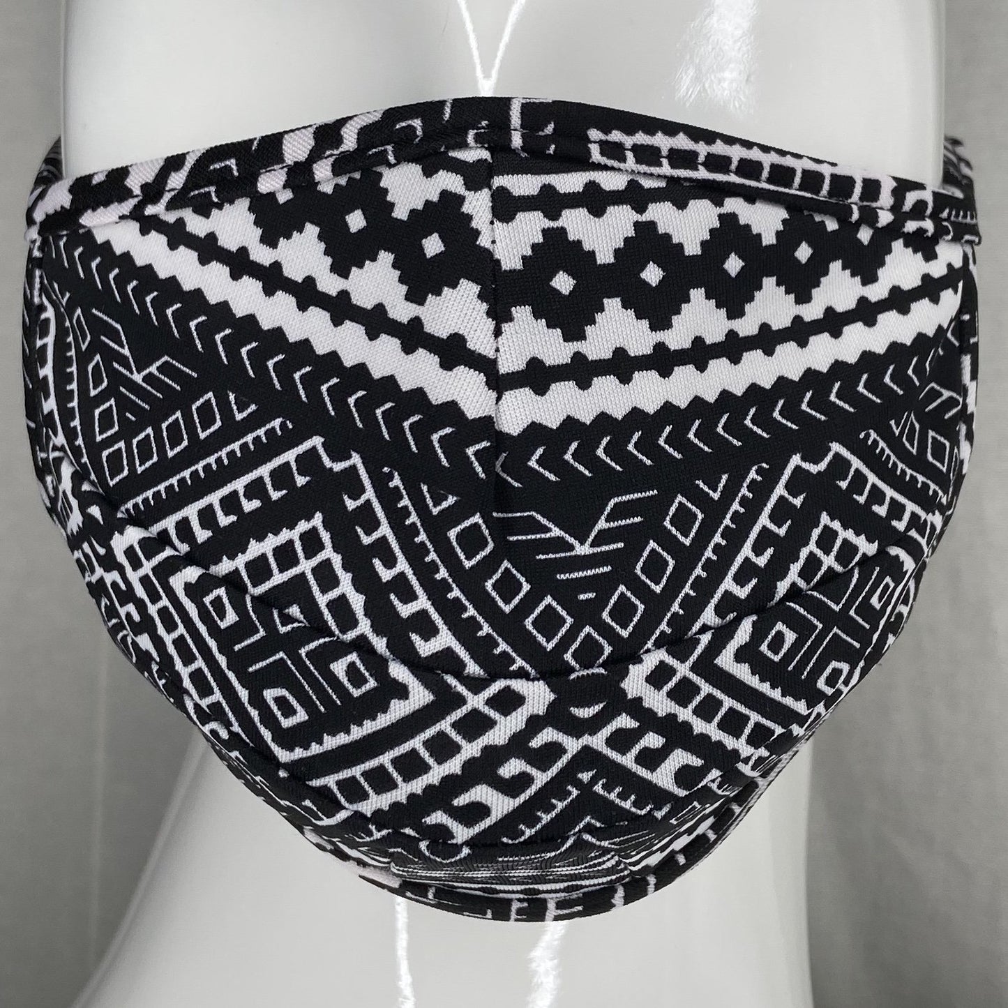 Fashion Mask (Blk/White Abstract) In Stock-Boughie Curves-Boughie