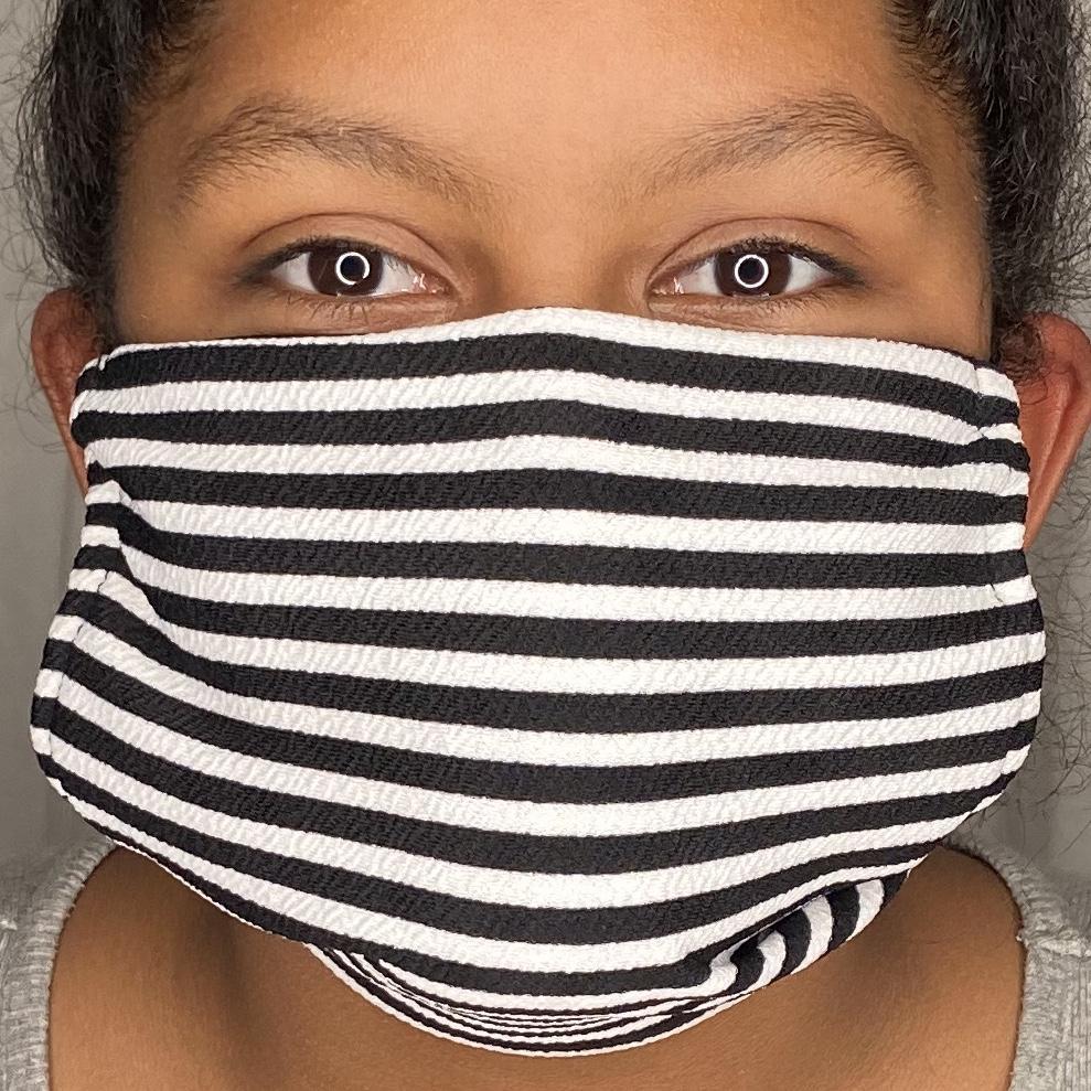 Fashion Mask (Blk/White Stripe) In Stock-Boughie Curves-Boughie