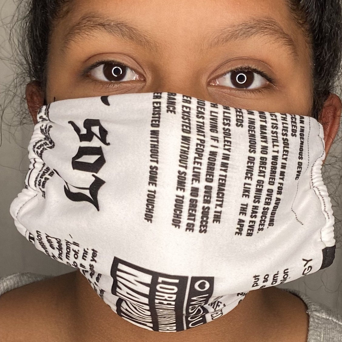 Fashion Mask (Newspaper) In Stock-Boughie Curves-Boughie