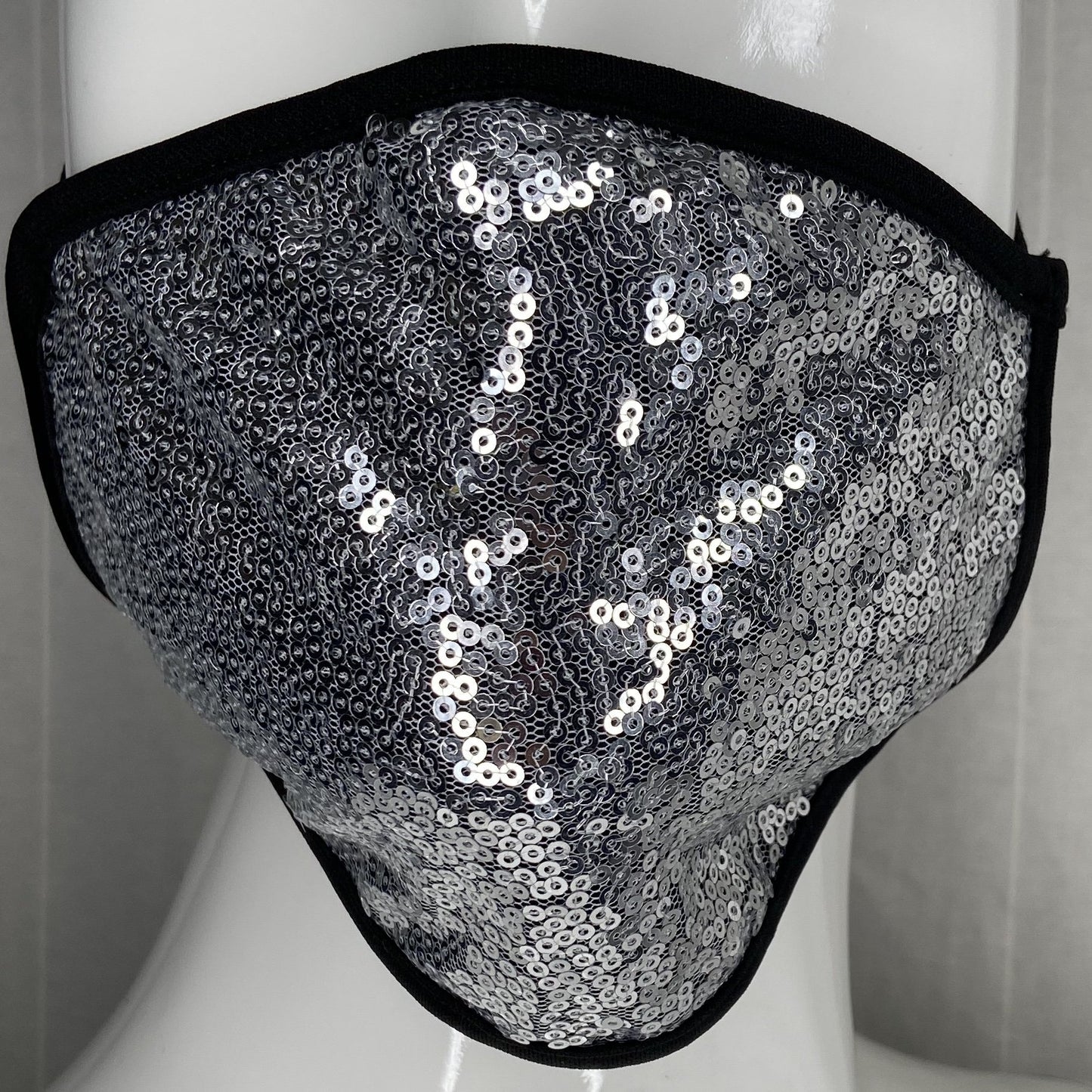 Fashion Mask (Silver Sequins) In Stock-Boughie Curves-Boughie