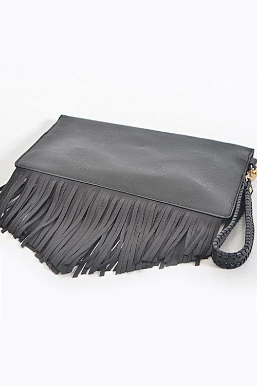 Flap Fringe Clutch (2 Colors)-Accessories-Boughie-Boughie