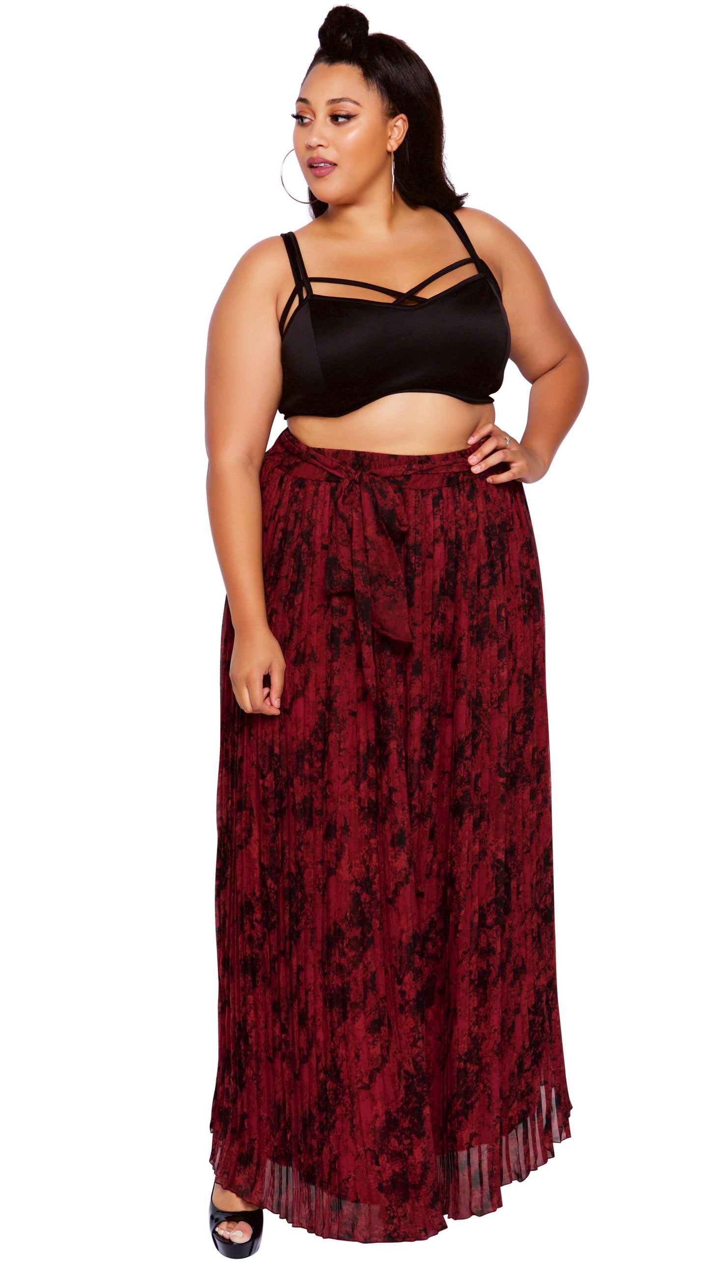 Flow For Days Skirt (Wine Print)-Skirt-Boughie-Boughie