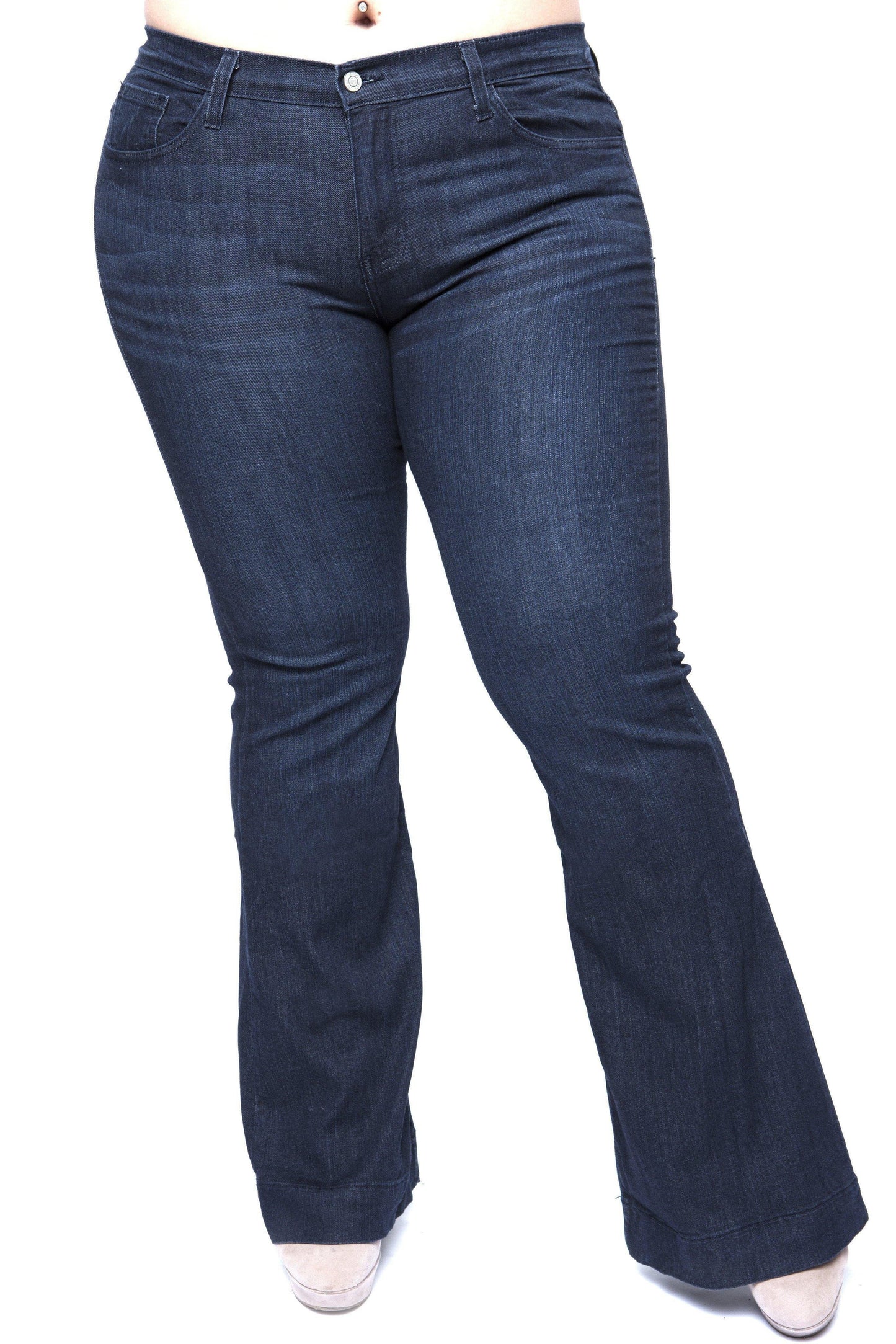 Fly Flare Denim Jeans (Dark Blue)-Denim-Boughie-Boughie