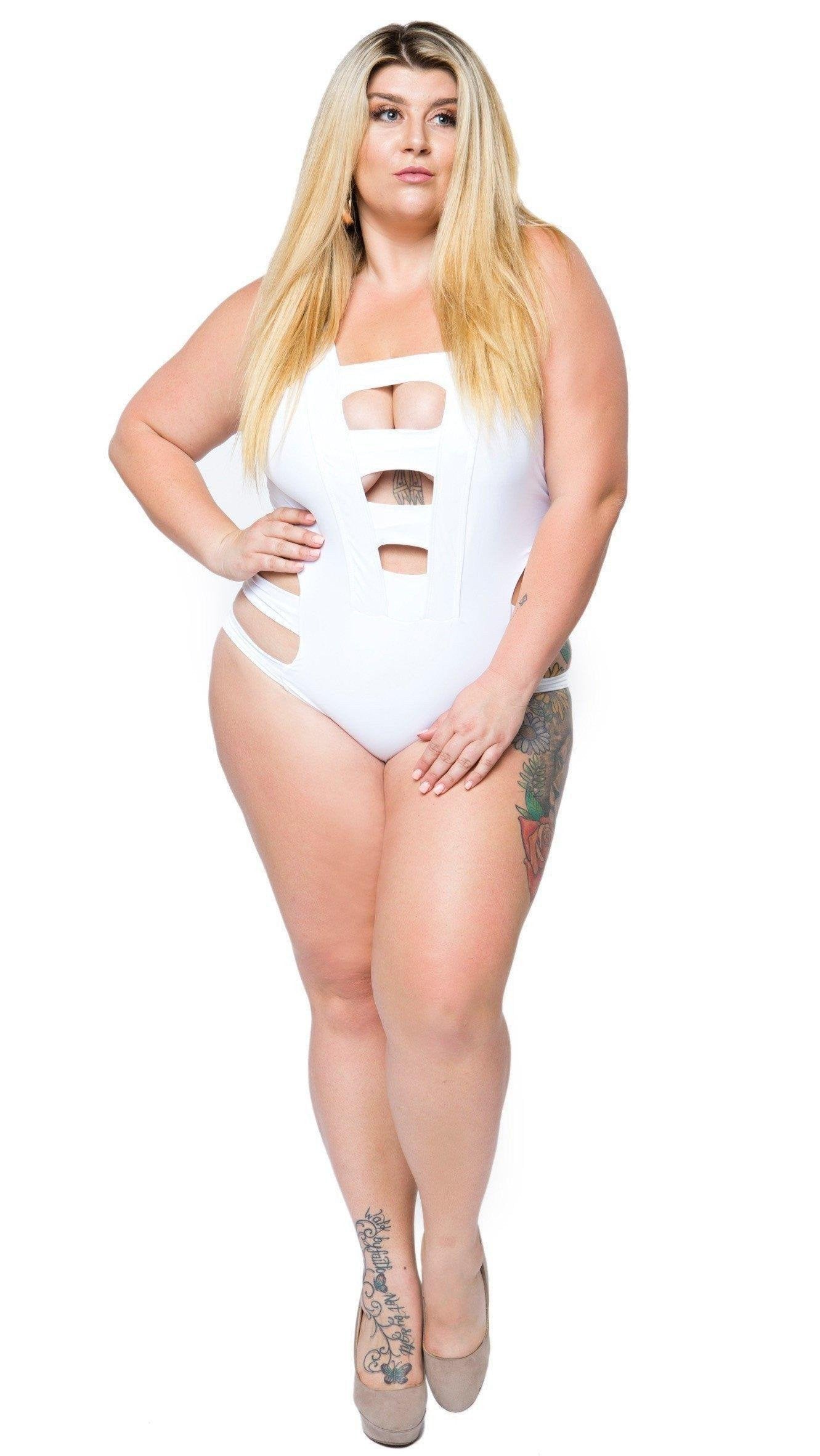 Freedom One Piece Bathing Suit (White)-Swimwear-Boughie-Boughie