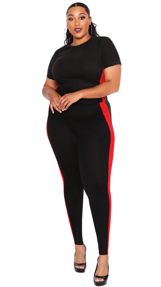 GG 2Pcs Pant Set (Black)-Pant Sets-Boughie-Boughie