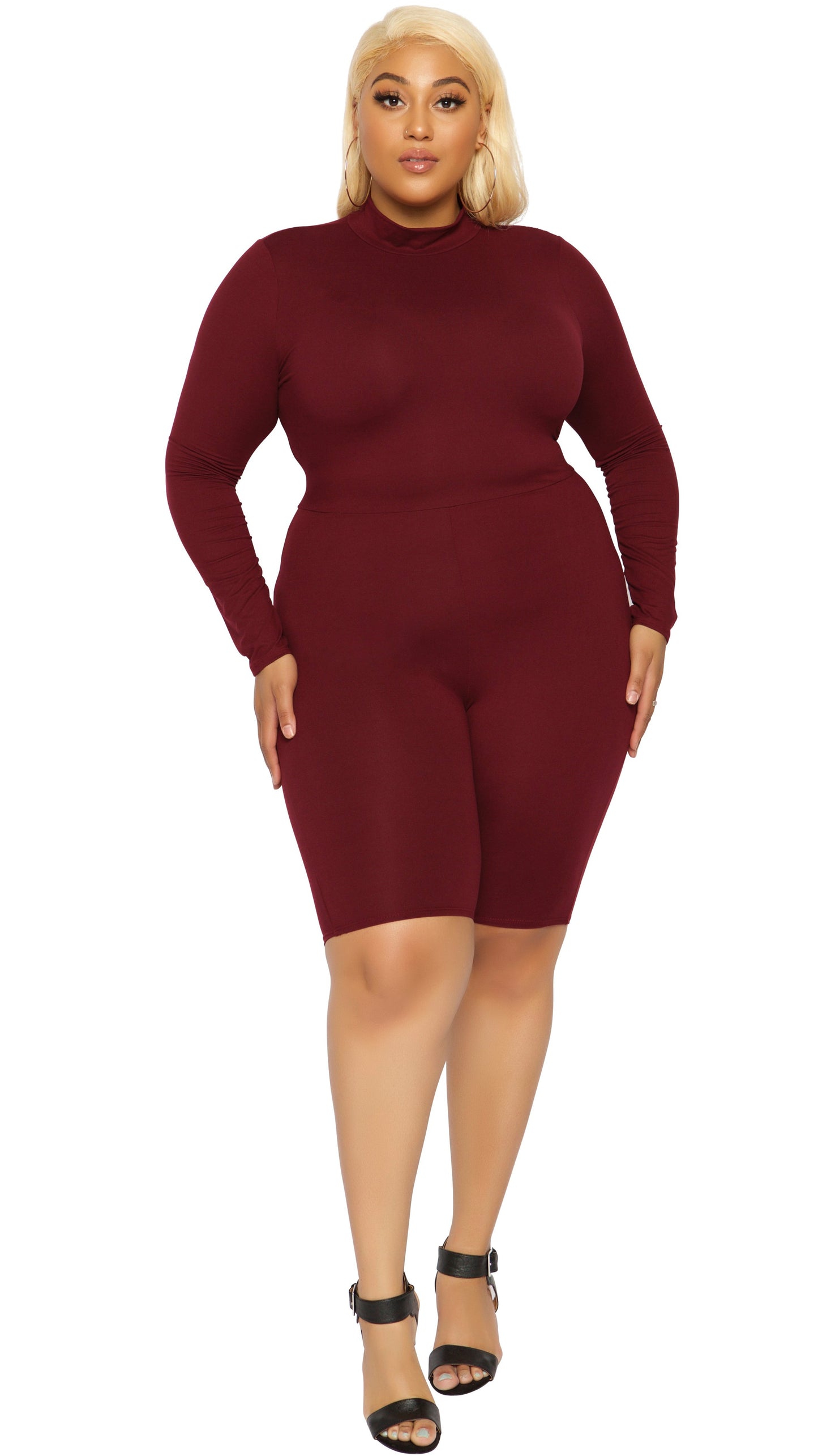 Glam Girl Romper (Burgundy)-Rompers-Boughie-Boughie