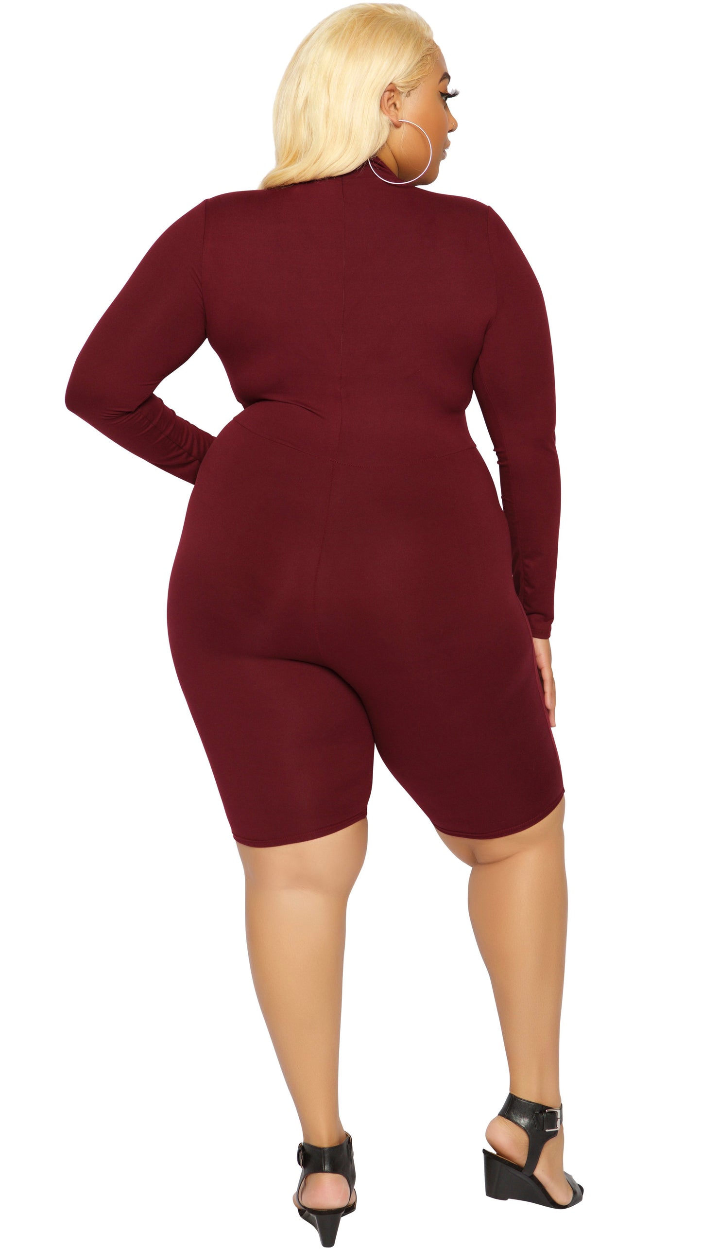 Glam Girl Romper (Burgundy)-Rompers-Boughie-Boughie
