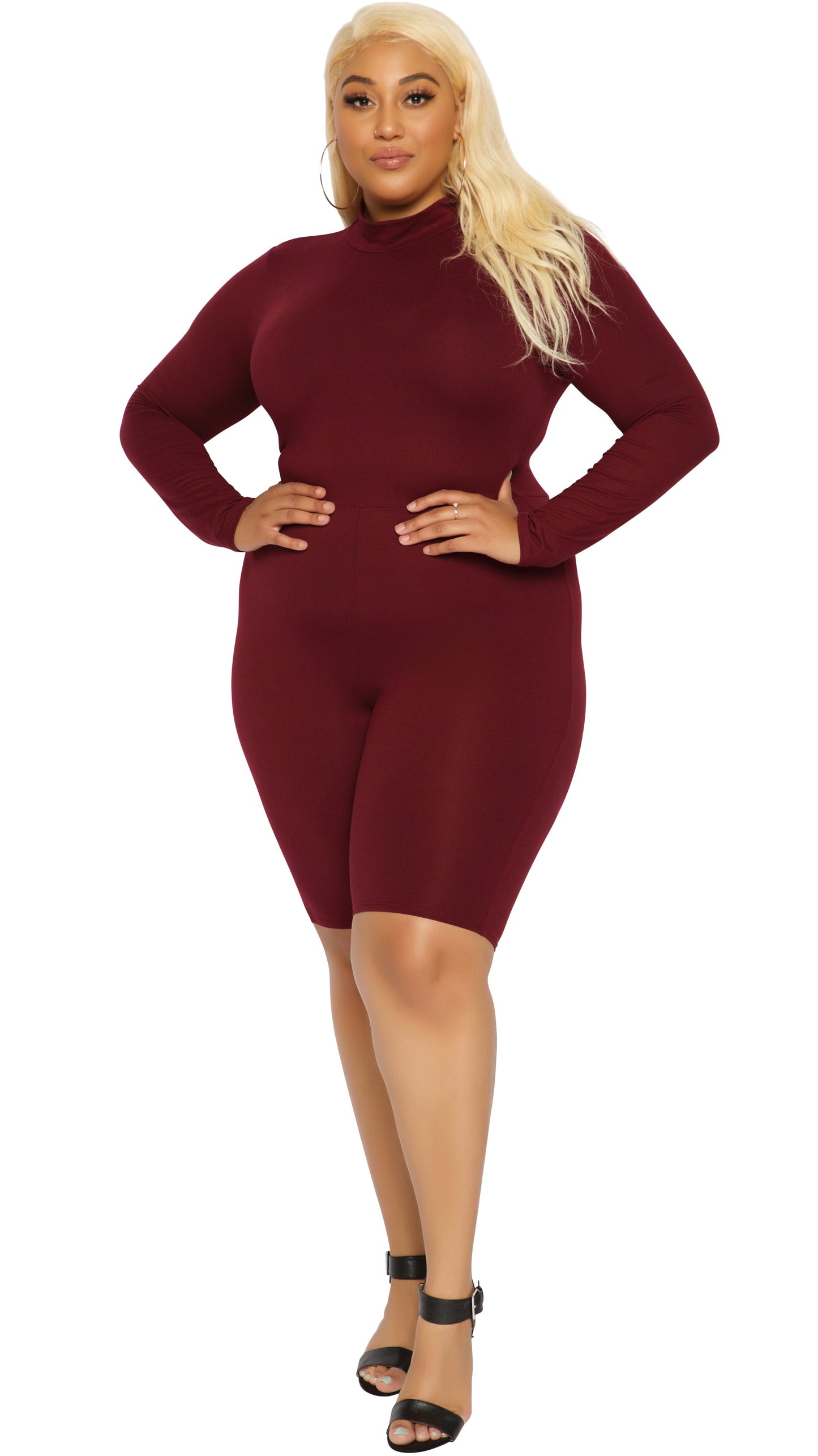 Glam Girl Romper (Burgundy)-Rompers-Boughie-Boughie