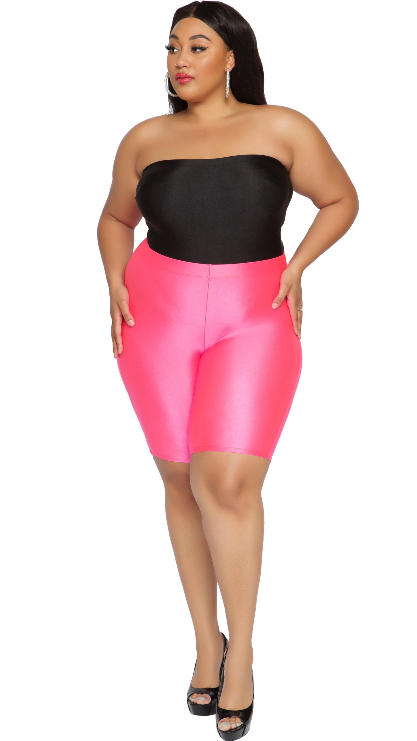 Keep Pushin’ 2Pcs Short Set (Black/Pink)-Short sets-Boughie-Boughie