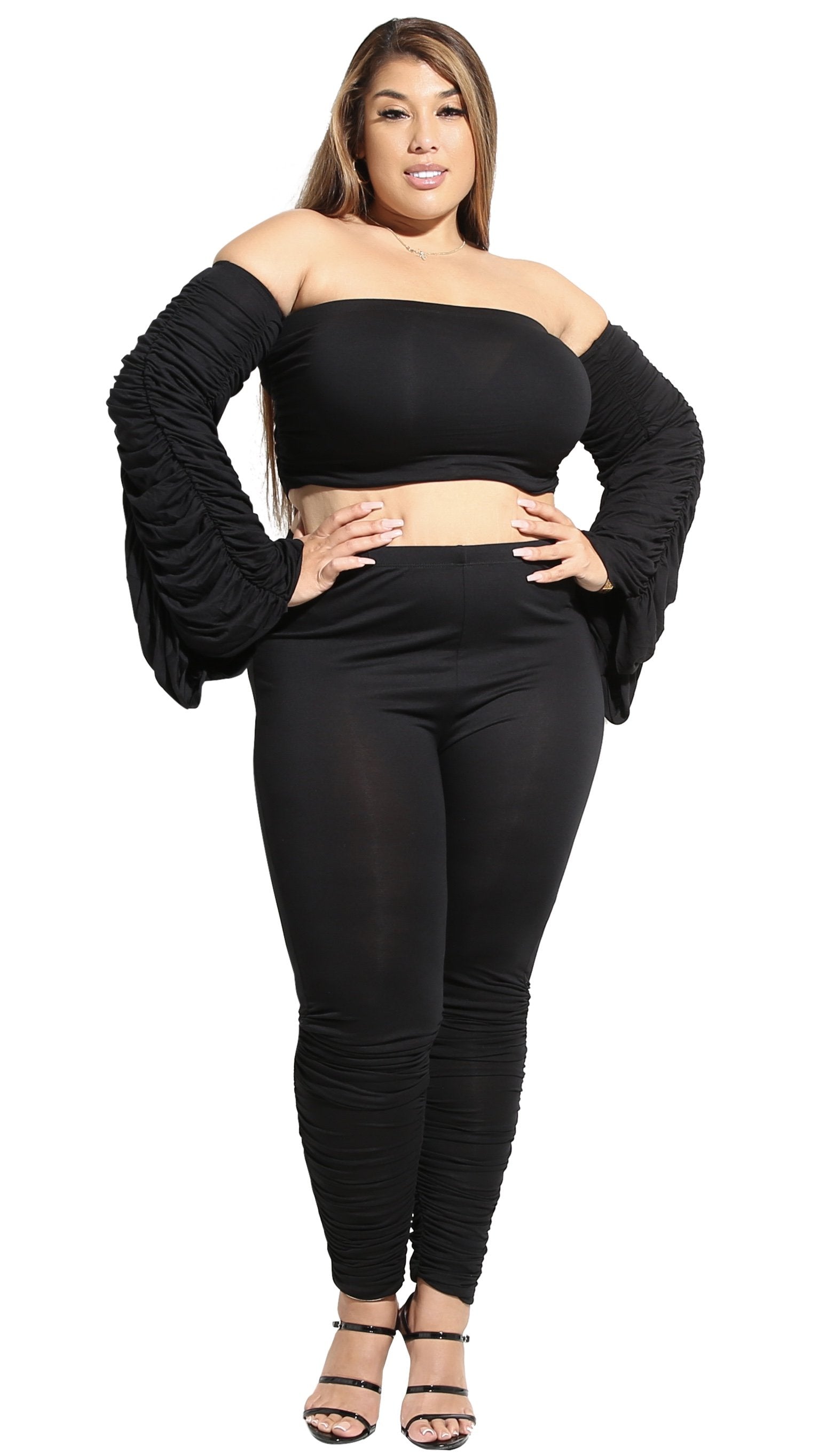 Killer 2Pcs Pant Set (Black)-Pant Sets-Boughie-Boughie