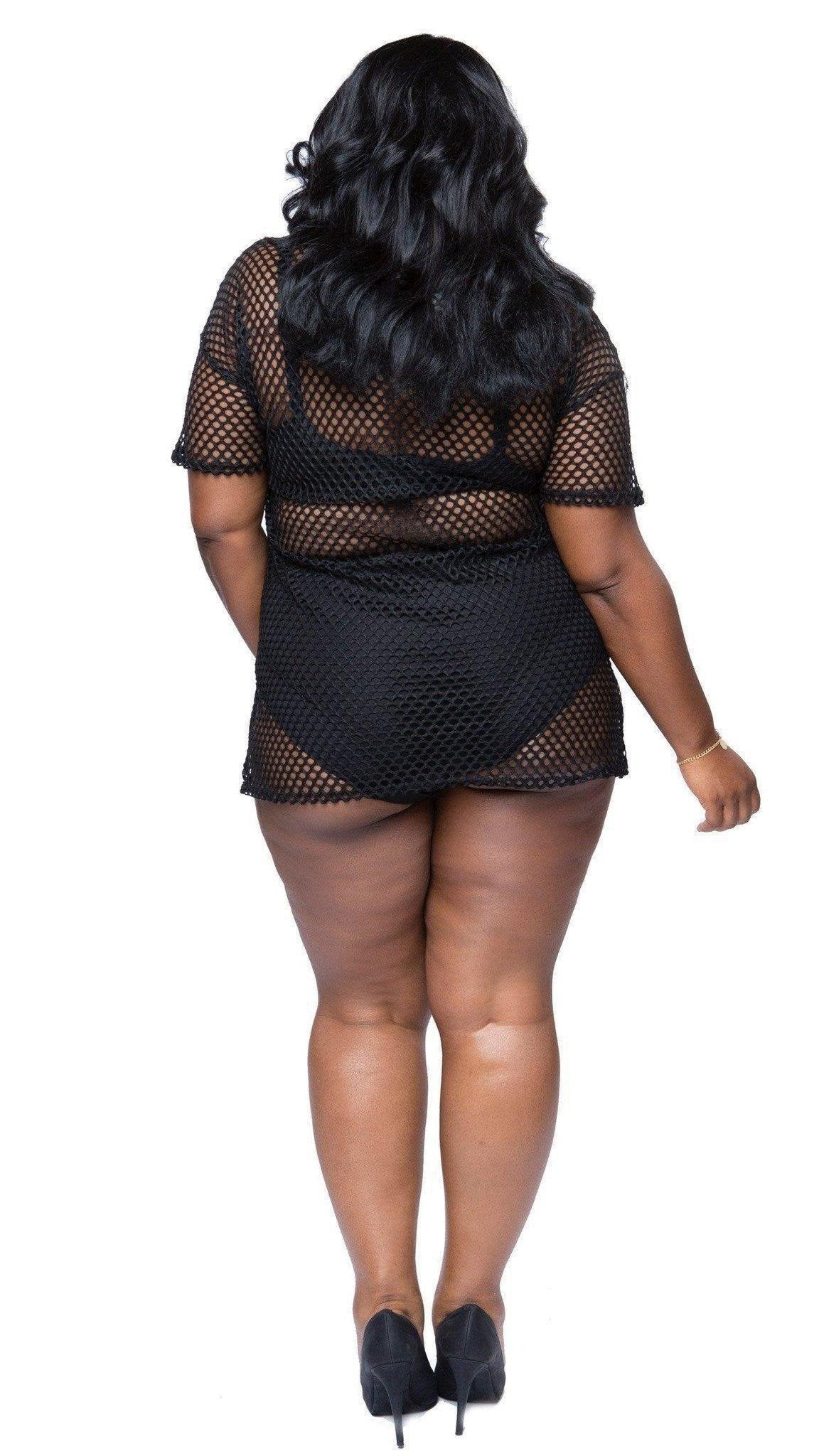 Lotta Net Top/Coverup (Black)-Top-Boughie-Boughie