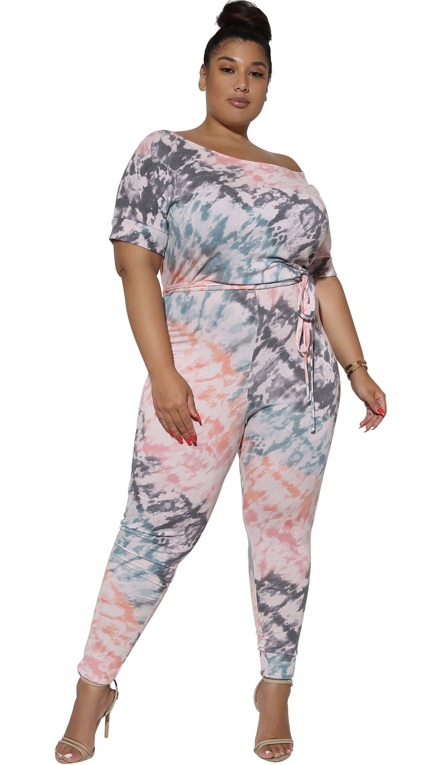 Marble Goddess Jumper (Gray/Tangerine/Teal)-Jumpers-Boughie-Boughie