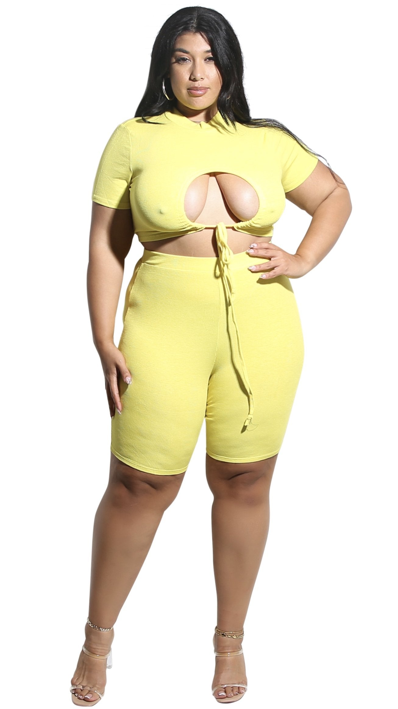 Measure Up 2Pcs Short Set (Yellow)-Short sets-Boughie-Boughie