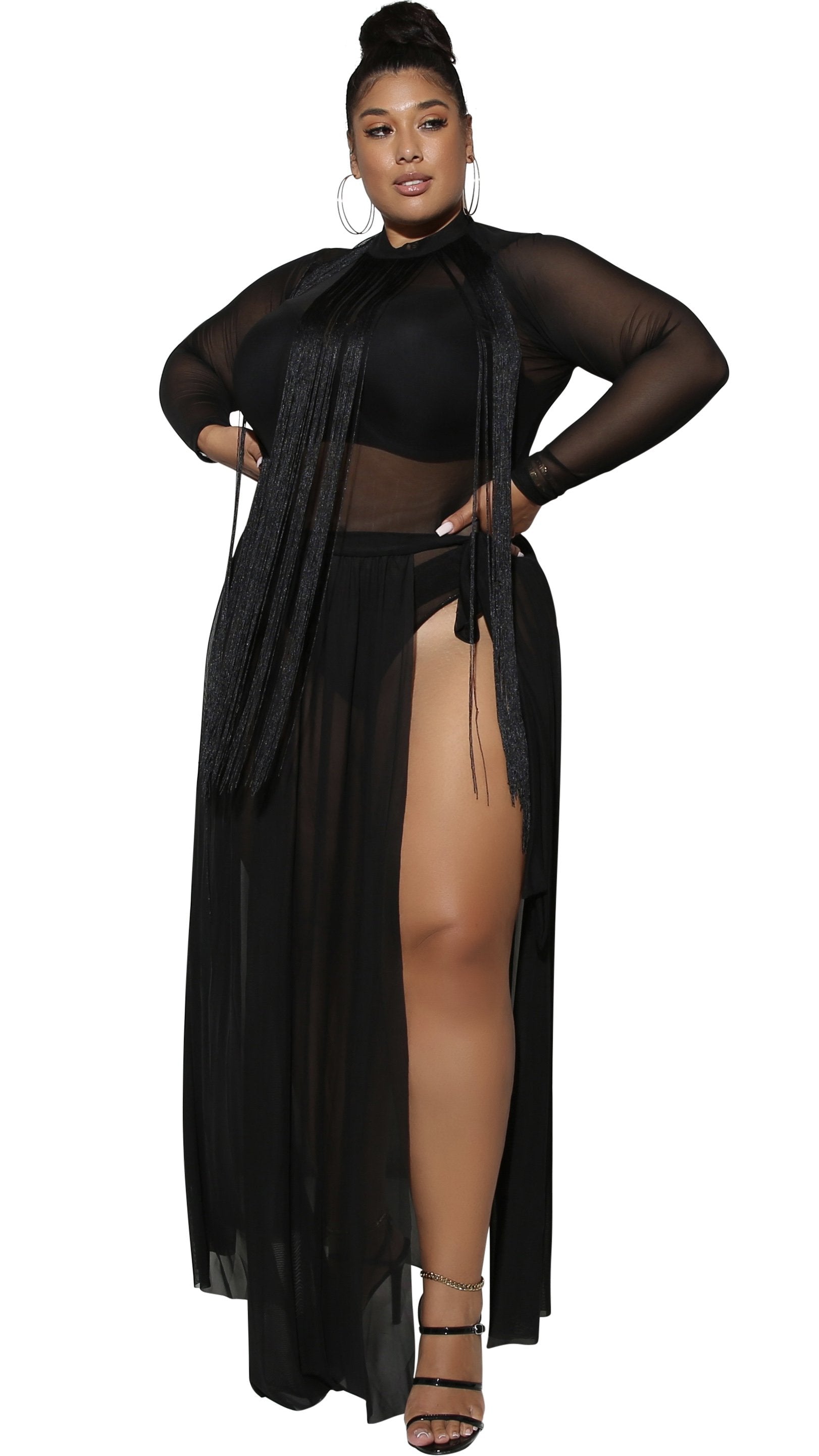 Model Chick 2Pcs Skirt Set (Black)-Skirt Sets-Boughie-Boughie