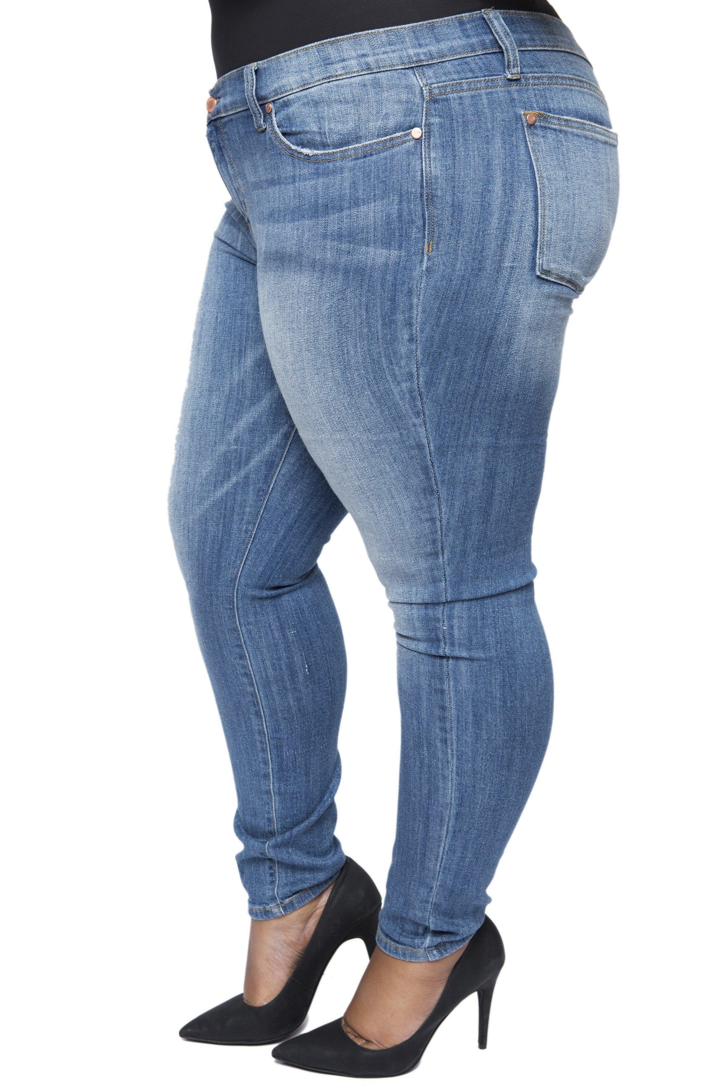Plain Jane Denim Jeans (Medium Blue)-Denim-Boughie-Boughie