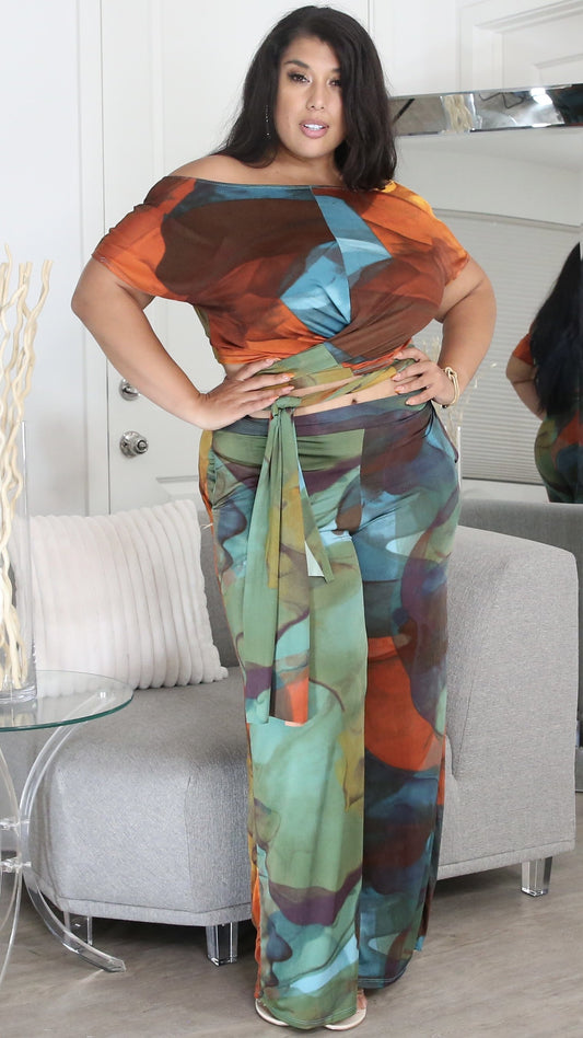 Prime Time 2Pcs Pant Set (Multi Tie Dye)-Pant Sets-Boughie-Boughie