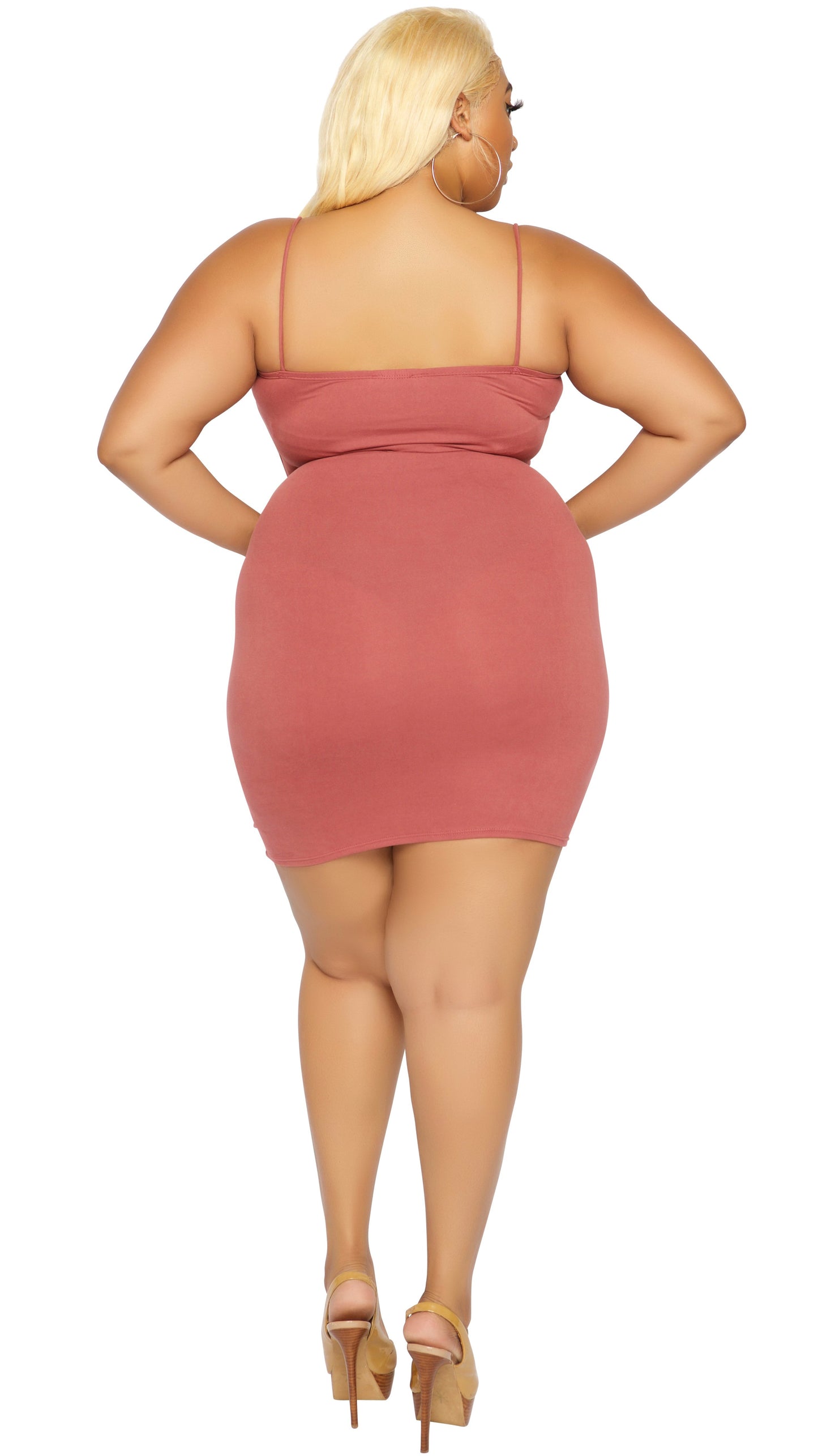 Pull Up Mini Dress (Dusty Rose)-Dresses-Boughie-Boughie
