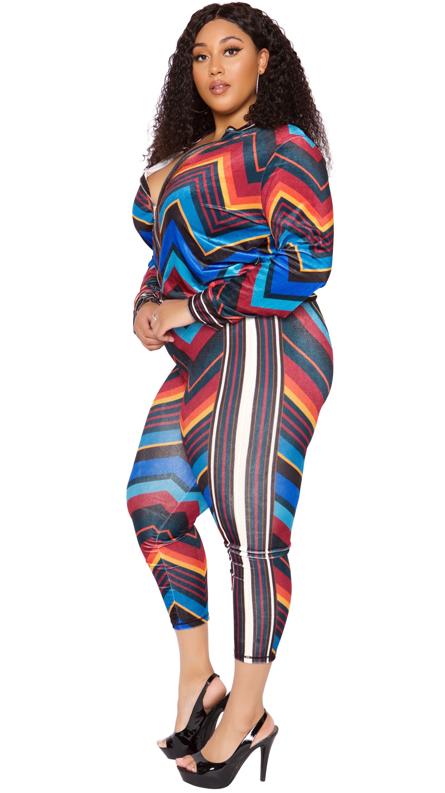 Retro 2Pcs Set (Multi)-Pant Sets-Boughie-Boughie