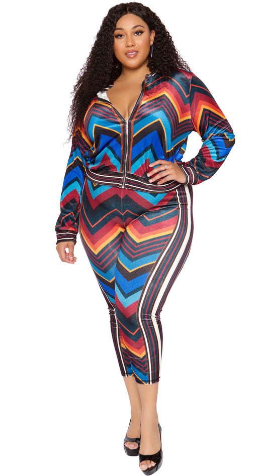 Retro 2Pcs Set (Multi)-Pant Sets-Boughie-Boughie