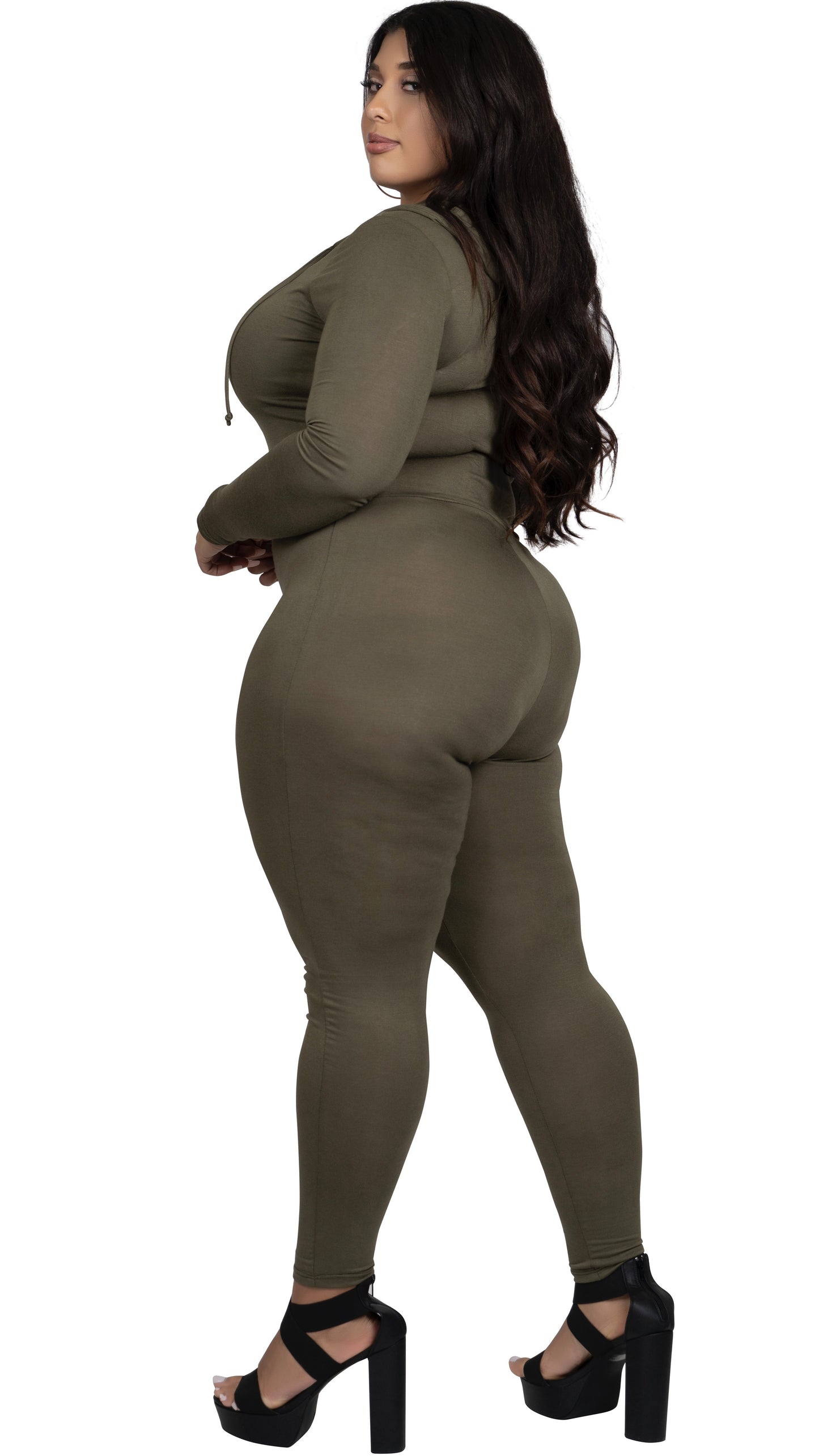 Round The Way Hooded Jumper (Olive)-Jumpers-Boughie-Boughie