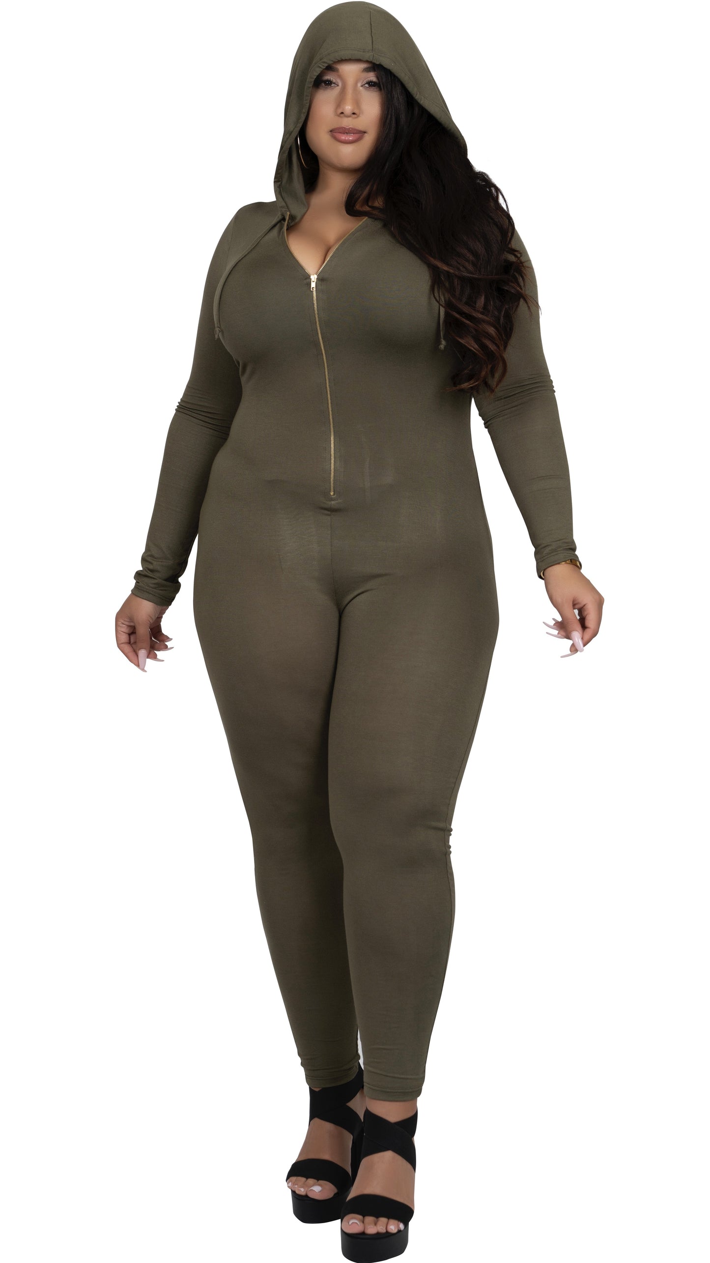 Round The Way Hooded Jumper (Olive)-Jumpers-Boughie-Boughie