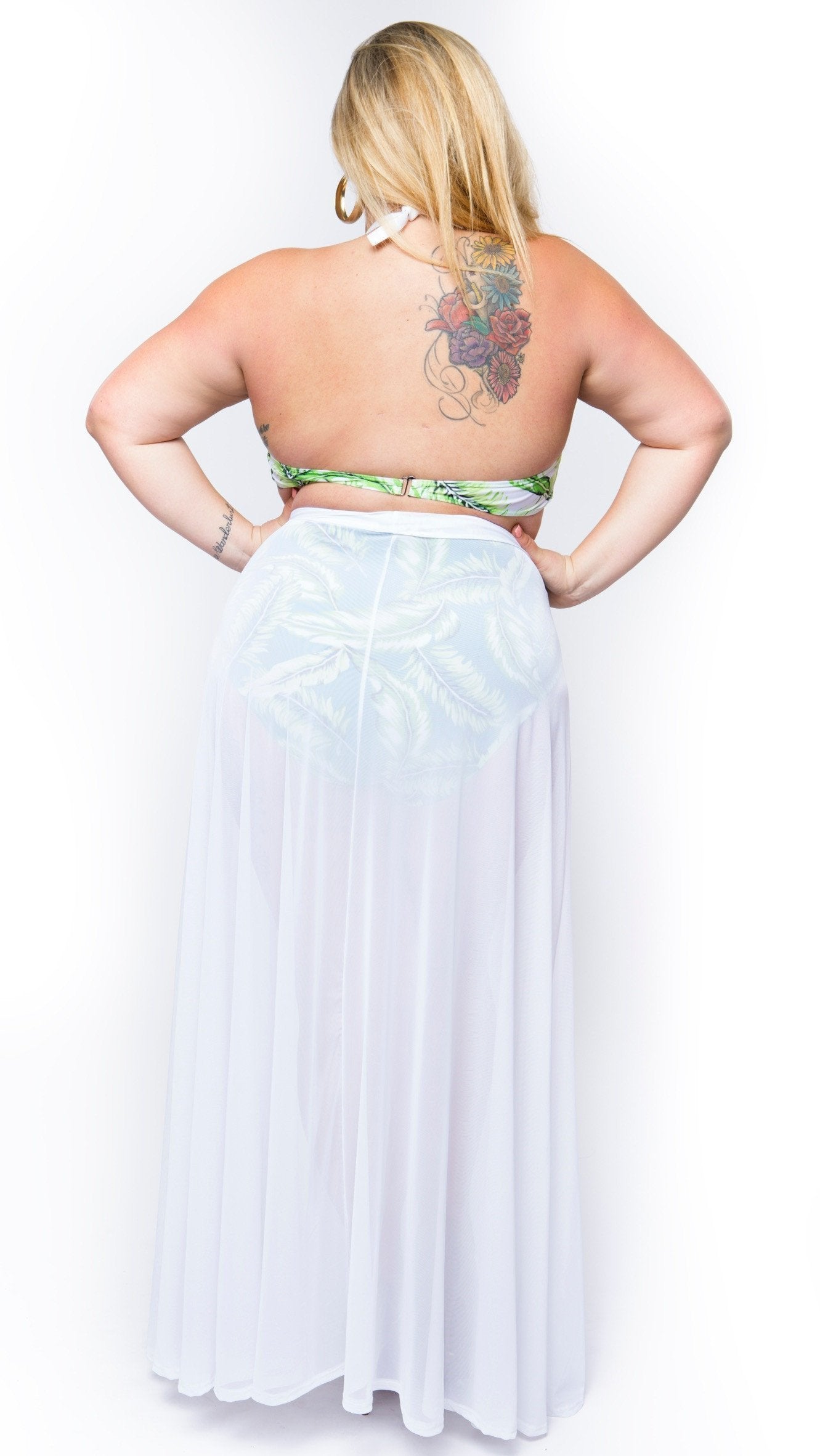 Sass Mesh Cover Up Skirt (White)-Swimwear-Boughie-Boughie