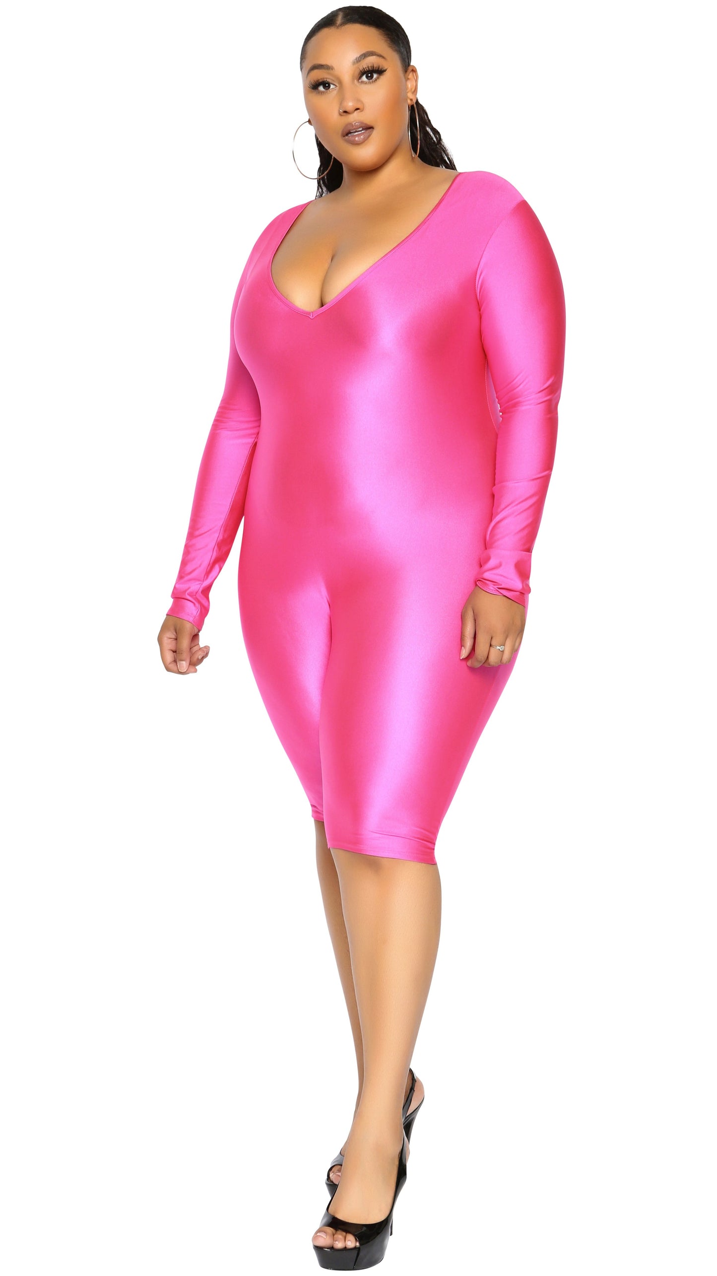 Show Face Romper (Hot Pink)-Rompers-Boughie-Boughie