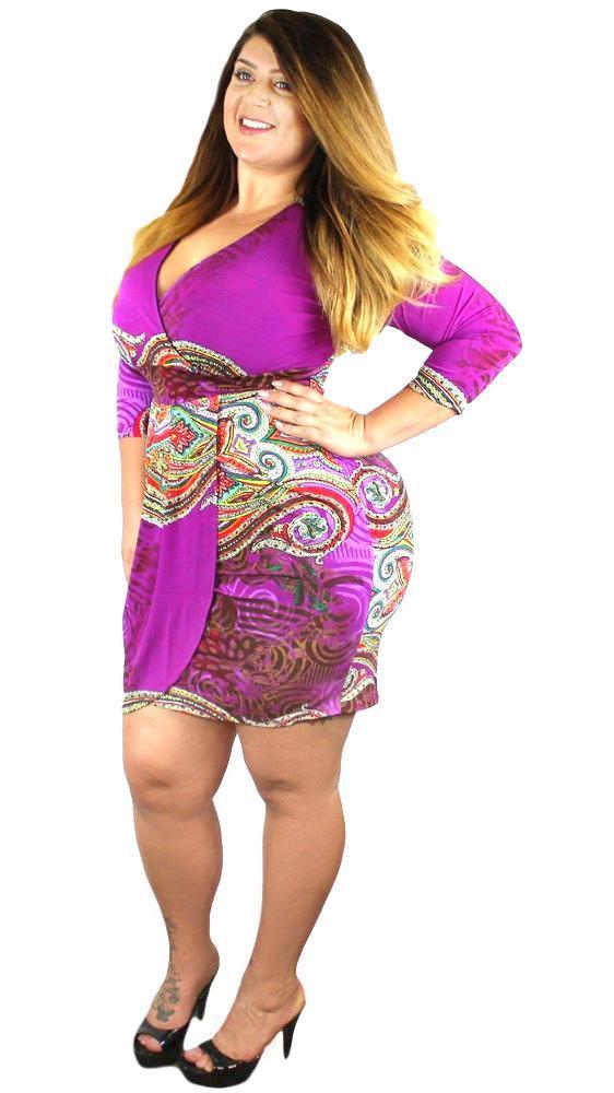 Silhouette Dress (Purple Print)-Dresses-Boughie-3x-Boughie