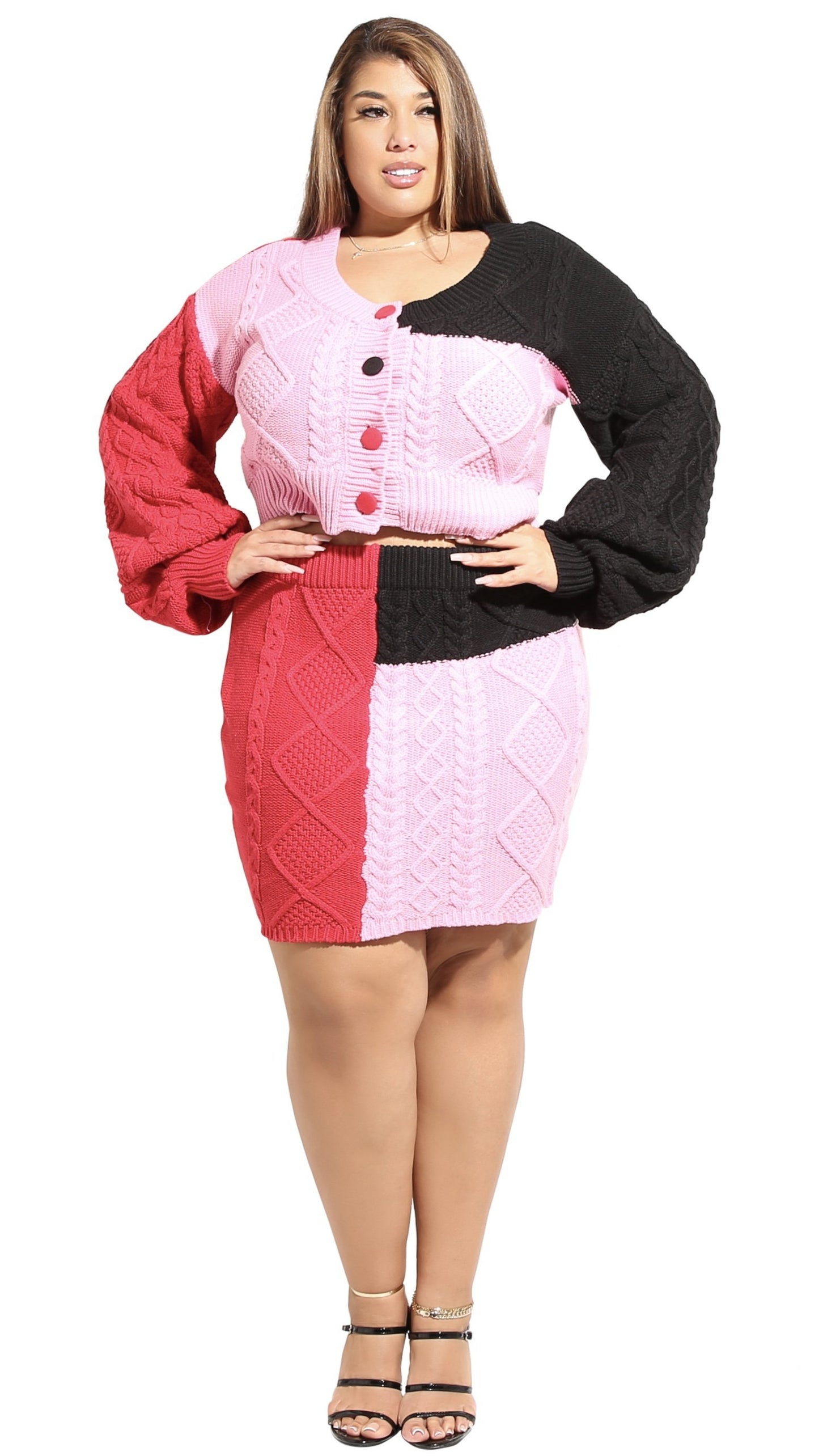 Stay Ready 2Pcs Skirt Set (Pink/Red/Black)-Skirt Sets-Boughie-Boughie