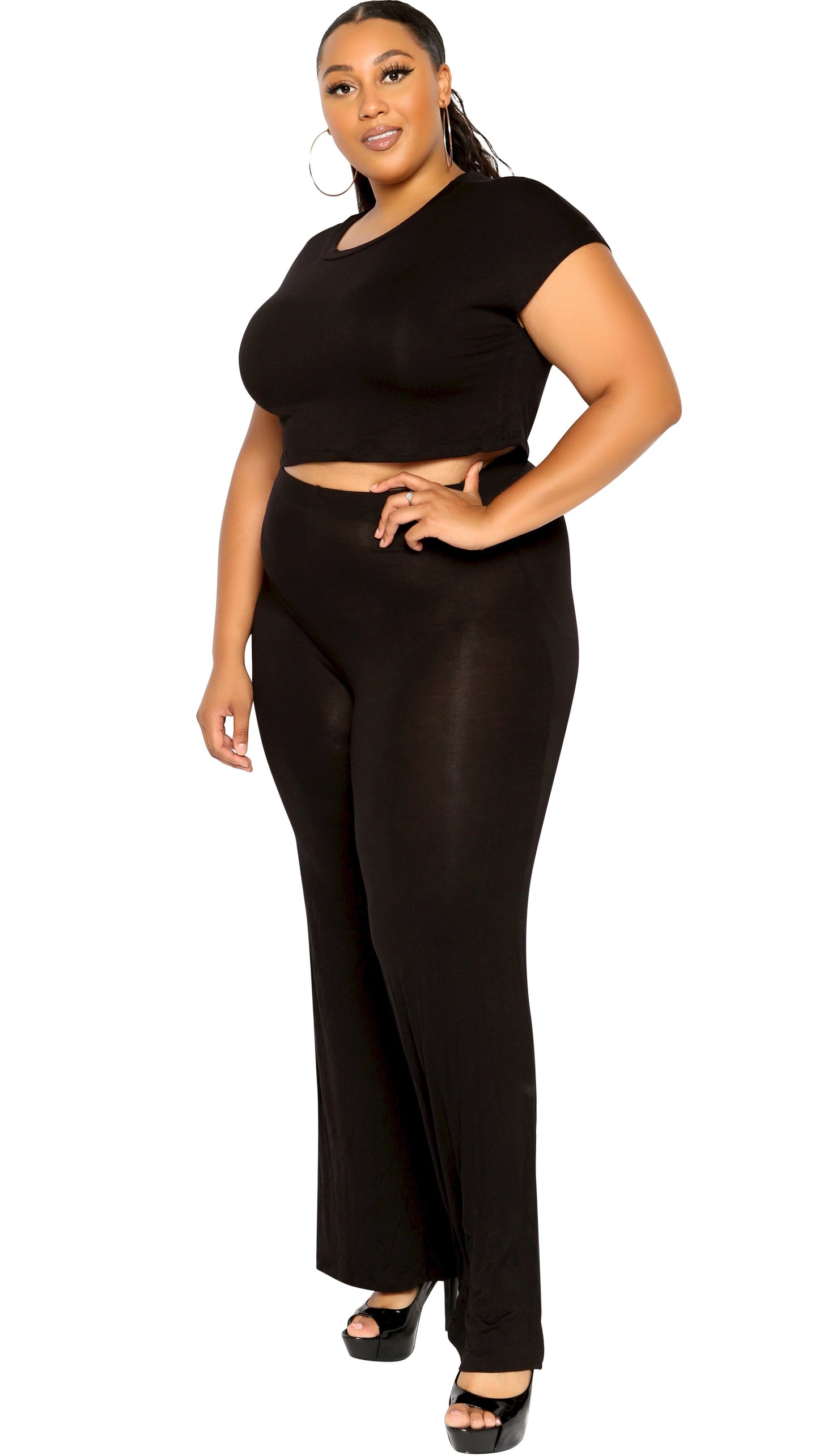 Stormy Night 2Pcs Pant Set (Black)-Pant Sets-Boughie-Boughie