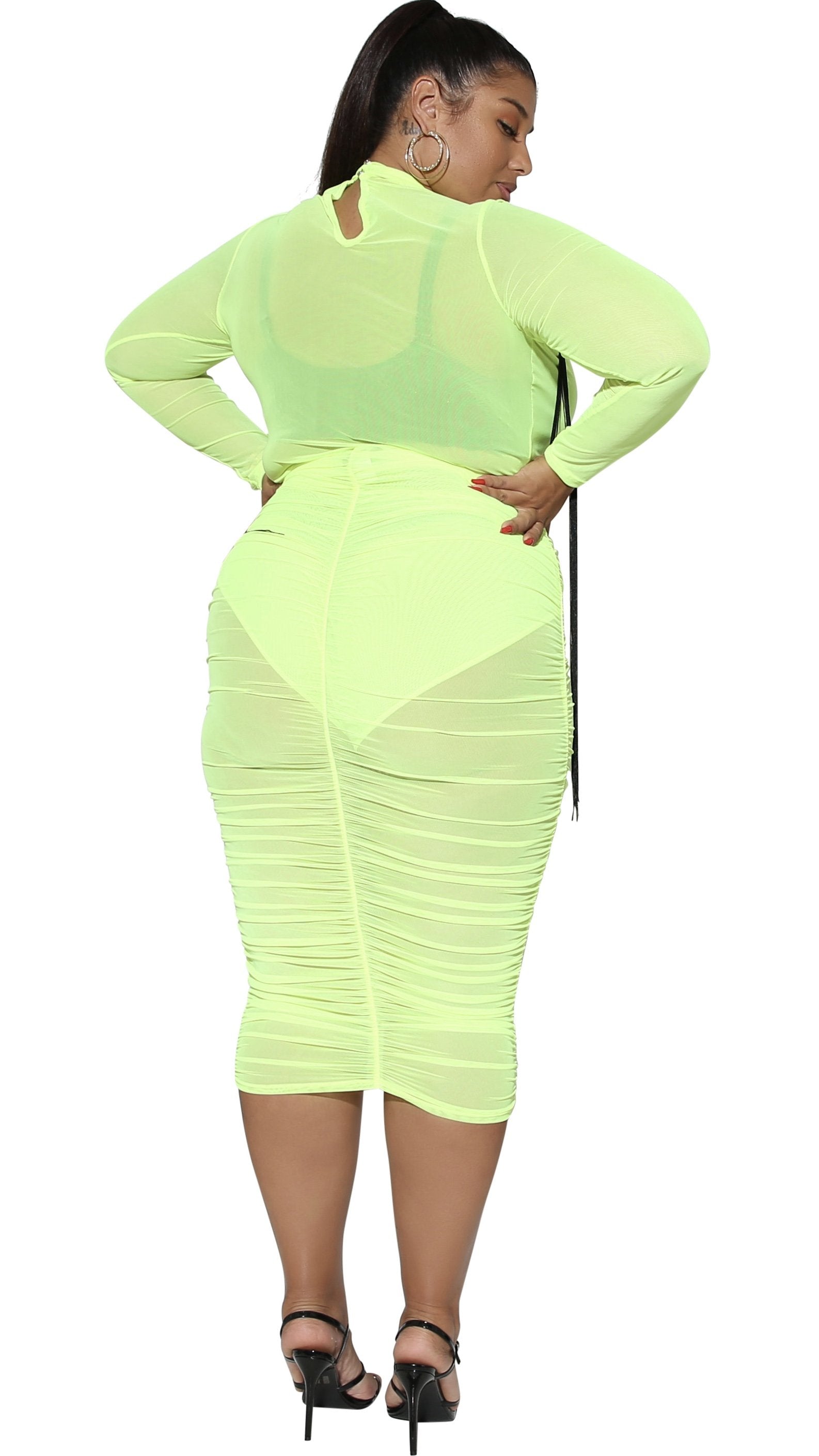Superstar 2Pcs Skirt Set (Highlighter)-Skirt Sets-Boughie-Boughie