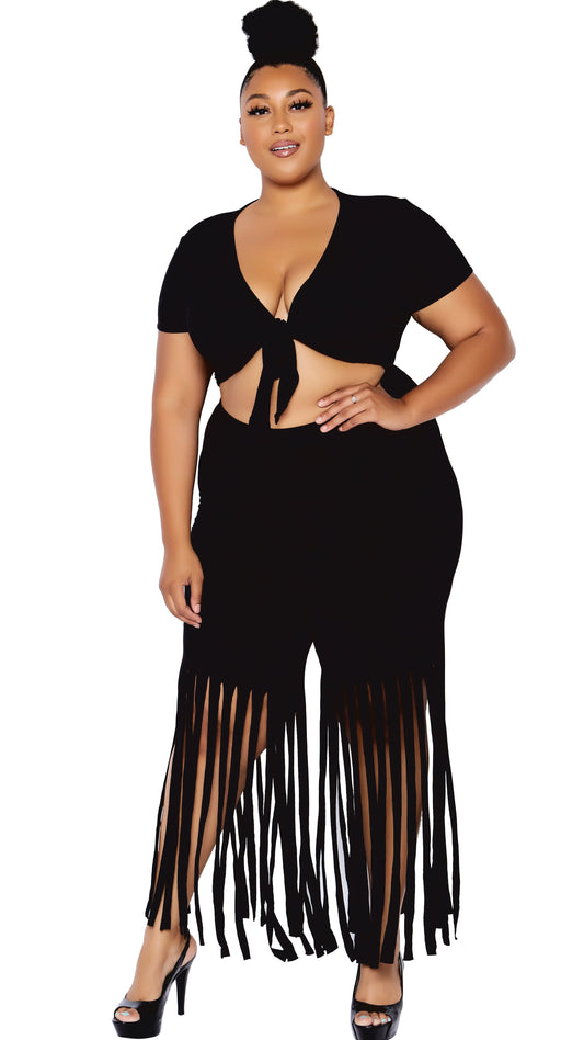 The Way It Is 2Pcs Pant Set (Black)-Pant Sets-Boughie-Boughie