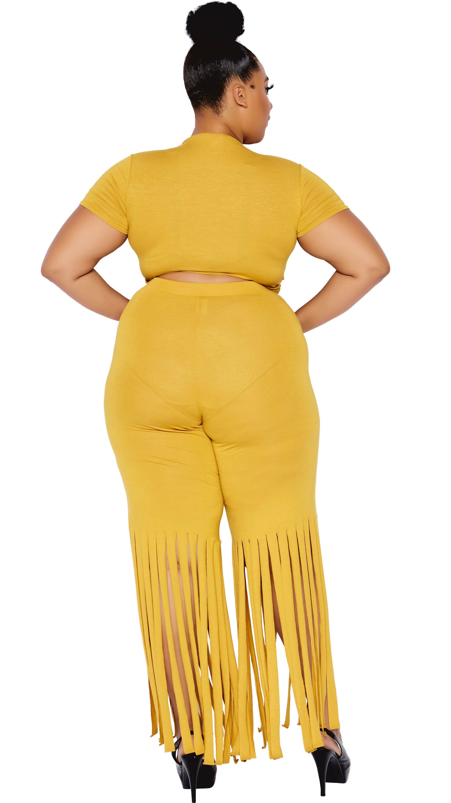 The Way It Is 2Pcs Pant Set (Mustard)-Pant Sets-Boughie-Boughie