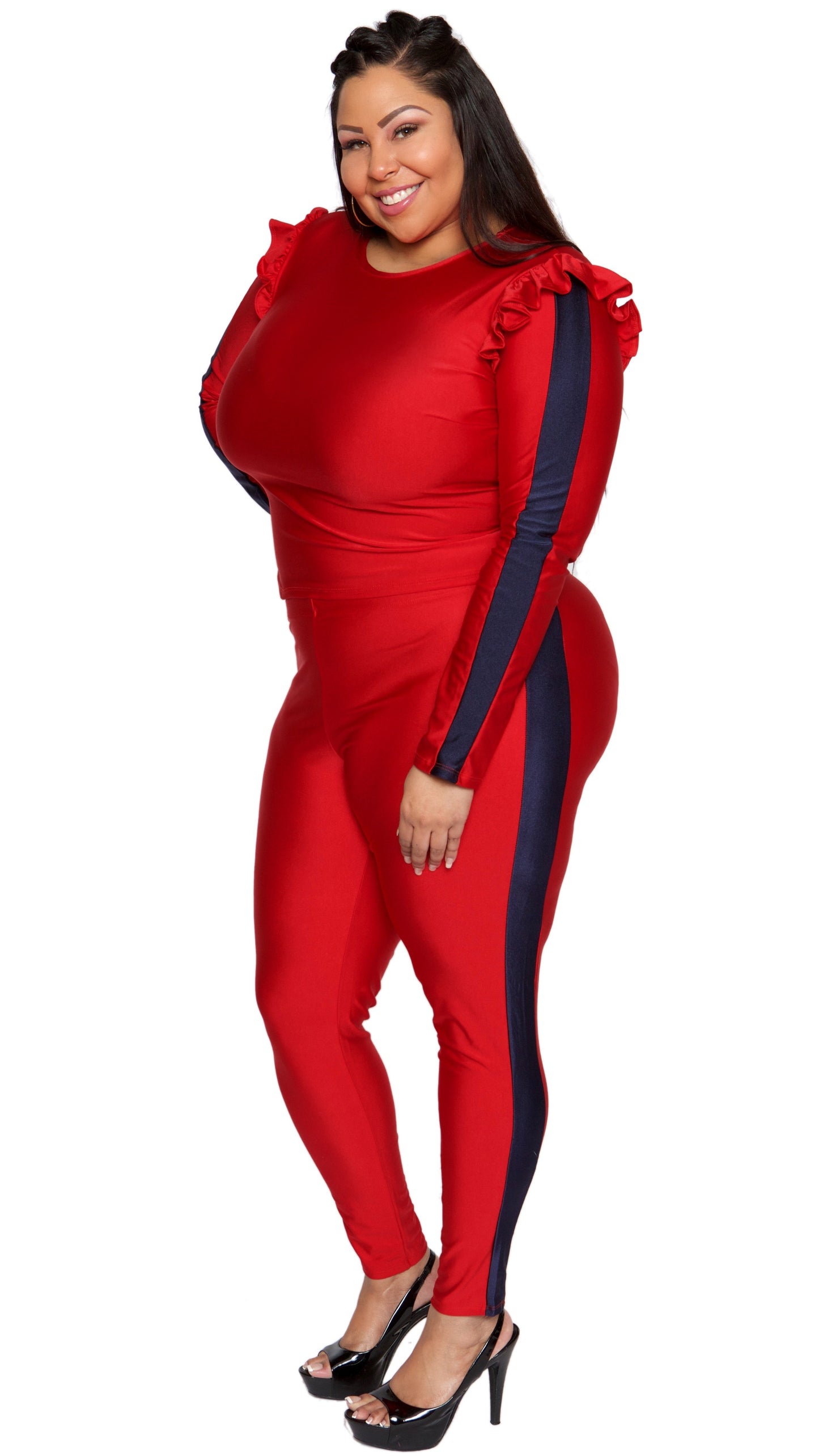 Tootsie 2 Pcs Pant Set (Red)-Pant Sets-Boughie-Boughie