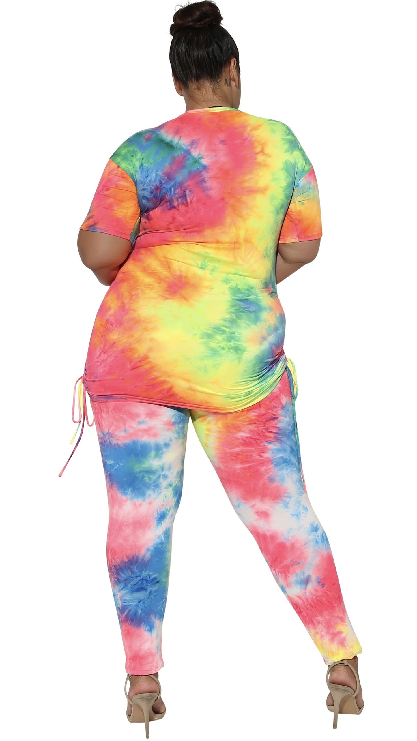 Vibrant Thang 2Pcs Pant Set (Blue/Pink/Yellow Tie Dye)-Pant Sets-Boughie-Boughie