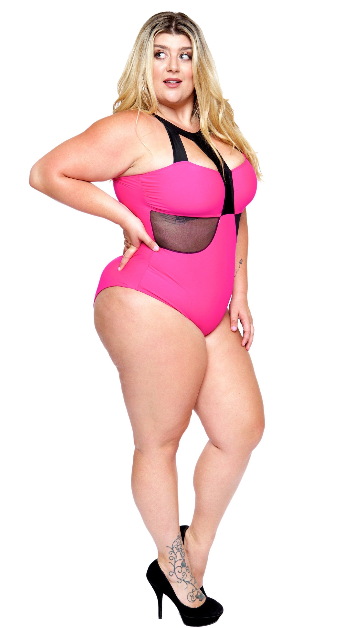 Vicious One Piece Bathing Suit (Pink)-Swimwear-Boughie-Boughie