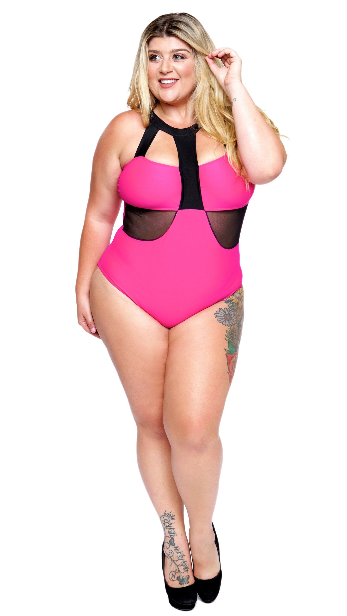 Vicious One Piece Bathing Suit (Pink)-Swimwear-Boughie-Boughie