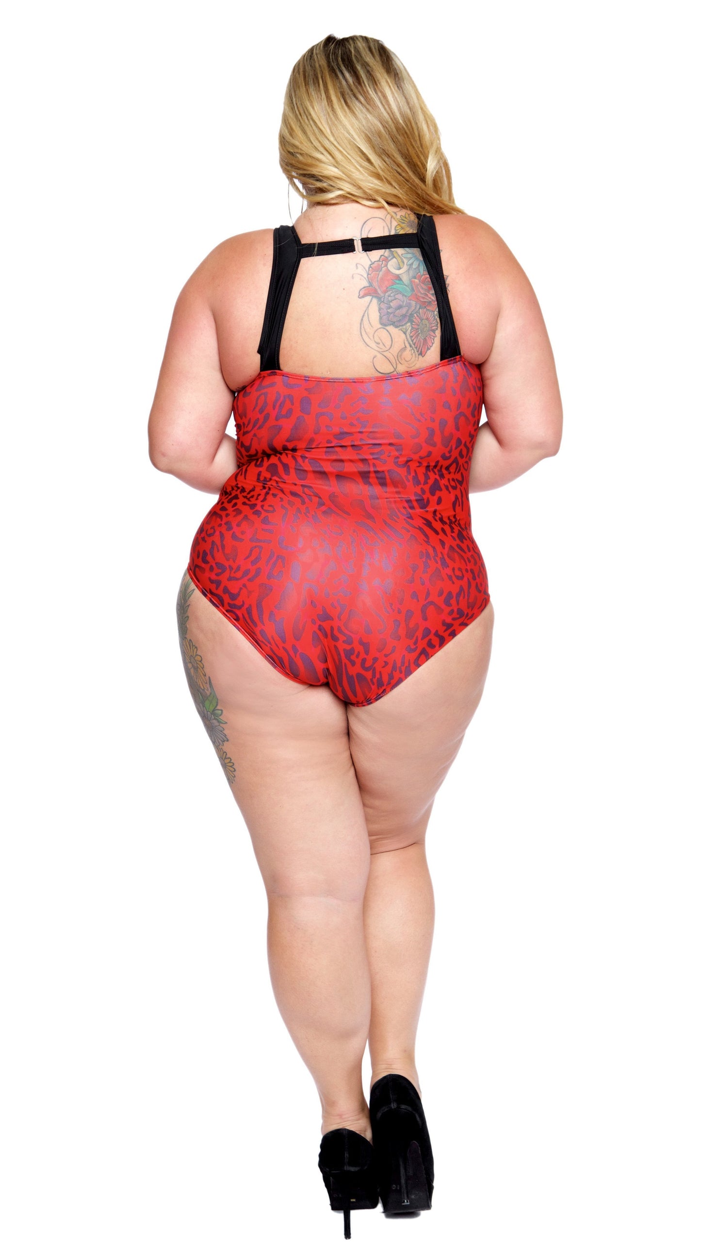 Vicious One Piece Bathing Suit (Red Leopard)-Swimwear-Boughie-Boughie