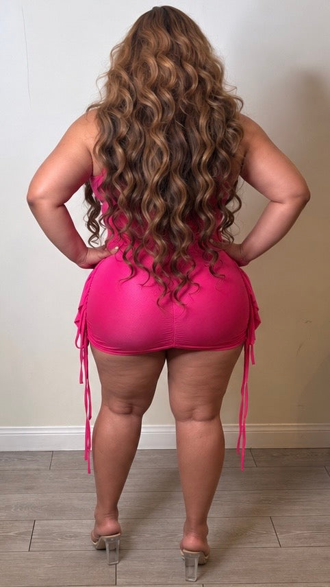 So Wavy 2Pcs Short Set (Hot Pink)