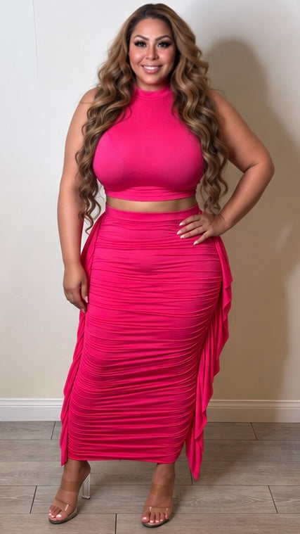 Sweet Spot 2Pcs Skirt Set (Pink)