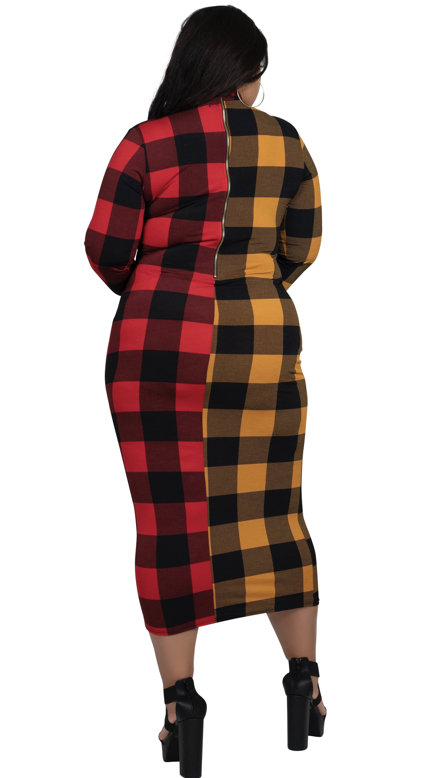 Best Of Both Worlds Dress (Red/Mustard Plaid)-Dresses-Boughie-Boughie