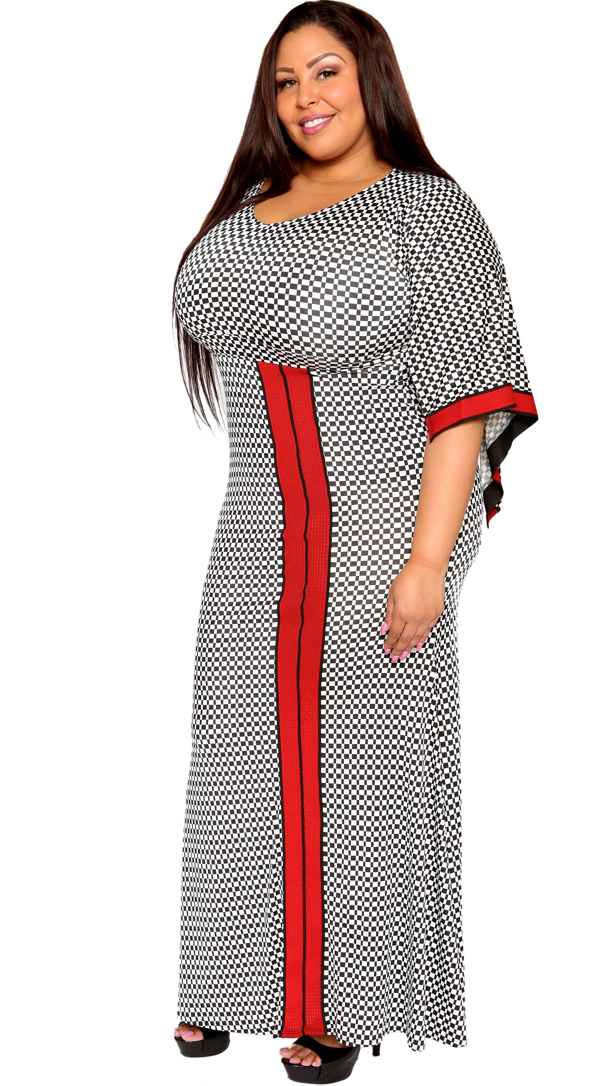 Caper Maxi Dress (Checkered) - 1x Caper Maxi Dress (Checkered) - 1x
