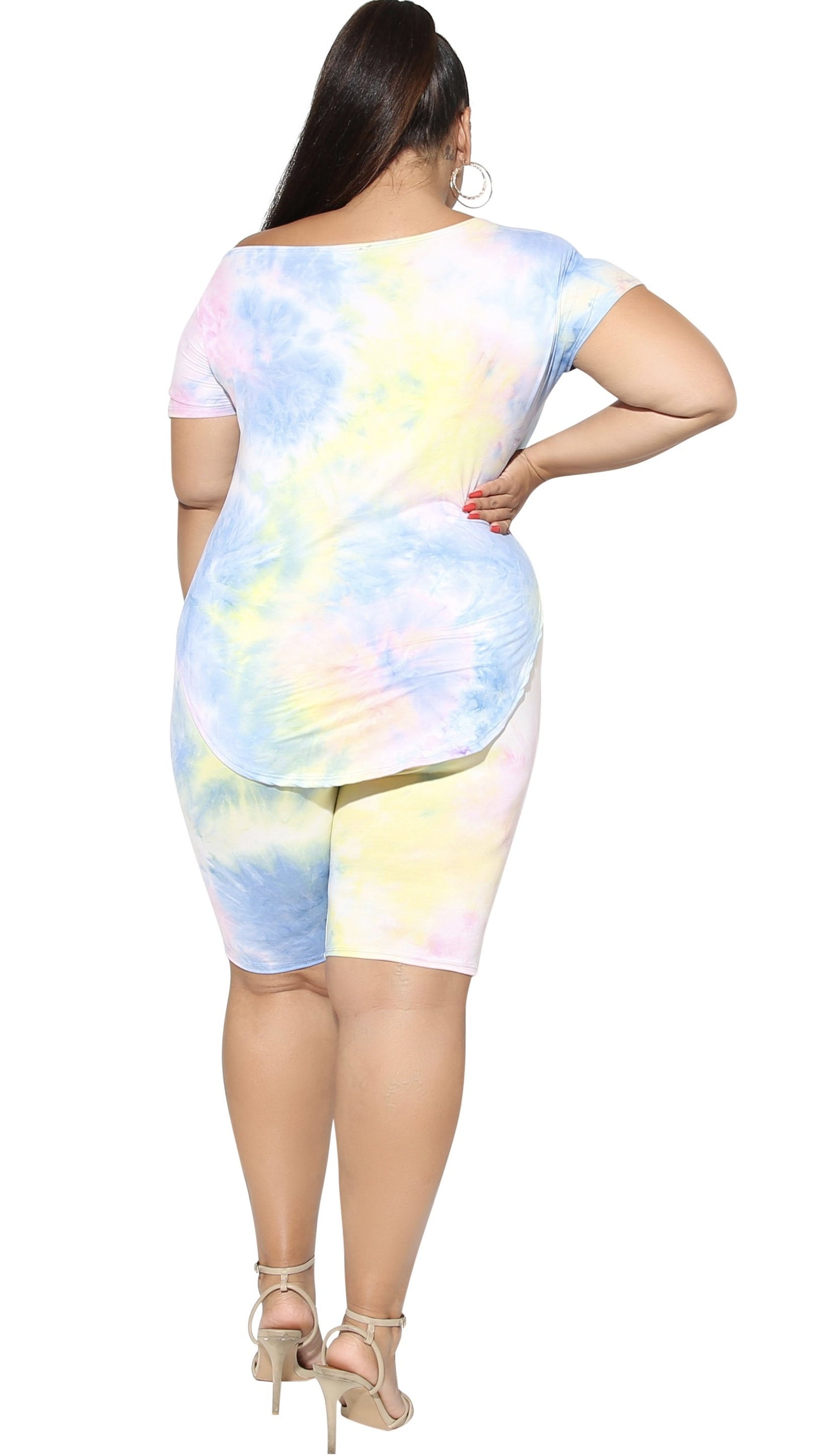 Colors Of Life 2Pcs Short Set (Blue/Pink/Yellow Tie Dye)-Short sets-Boughie-Boughie